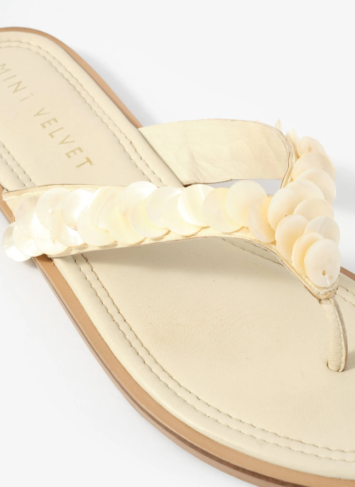 Freya Cream Pearl Detail Flip Flop Sandals sold by Mint Velvet product image thumbnail 4