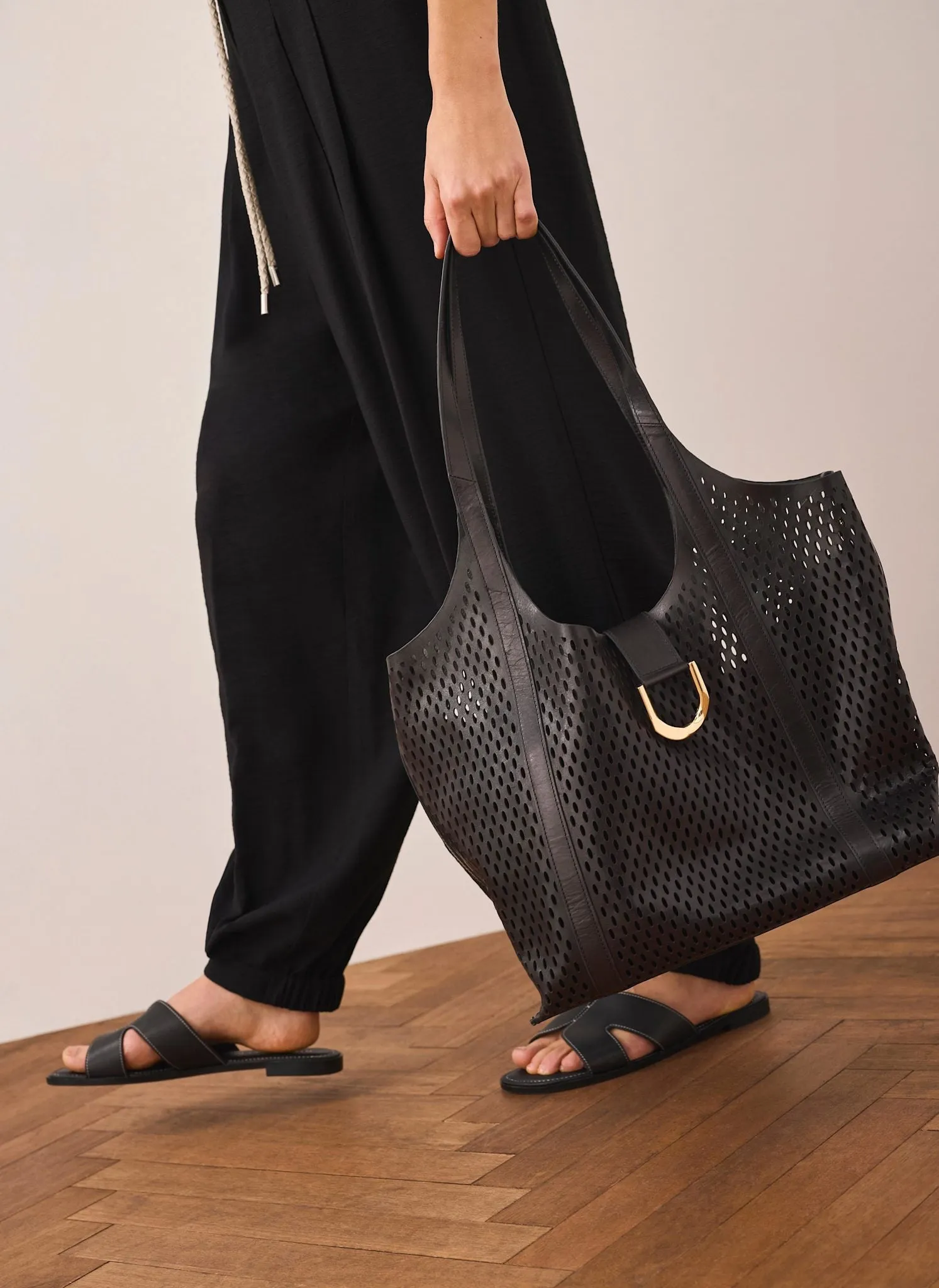 Harlow Black Leather Tote Bag sold by Mint Velvet