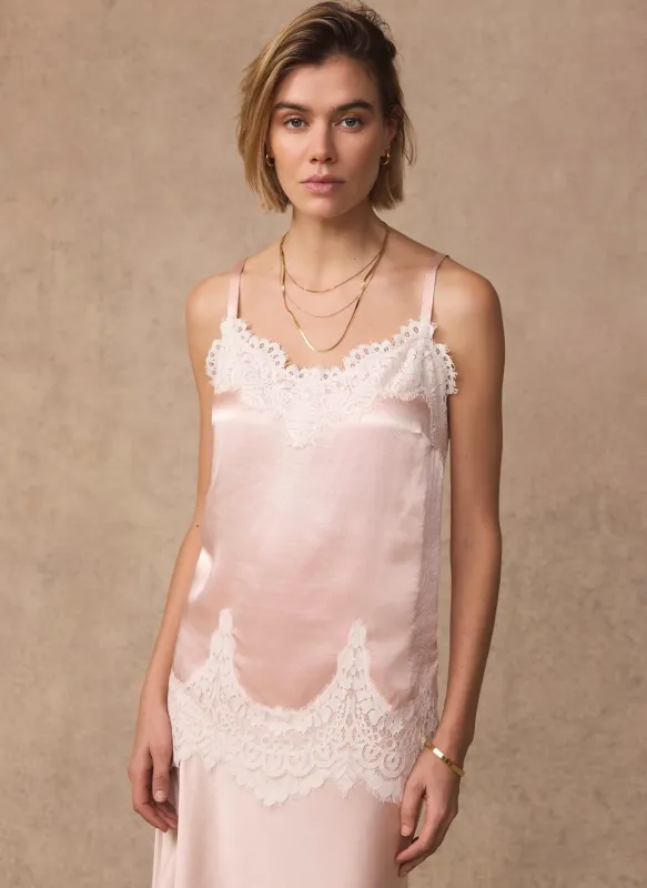 Pink Satin Camisole Top sold by Mint Velvet
