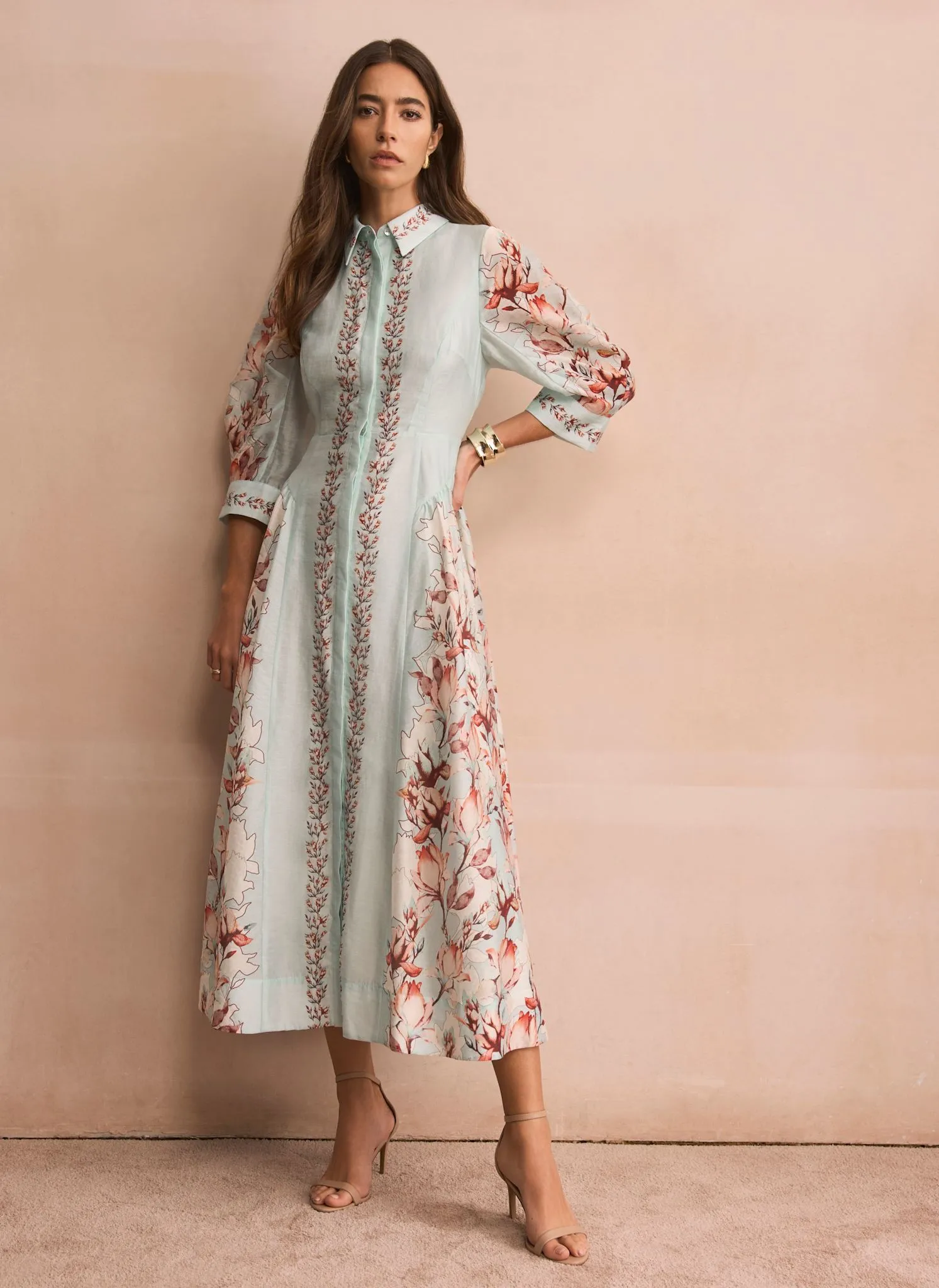 Blue Floral Print Maxi Shirt Dress sold by Mint Velvet product image thumbnail 4