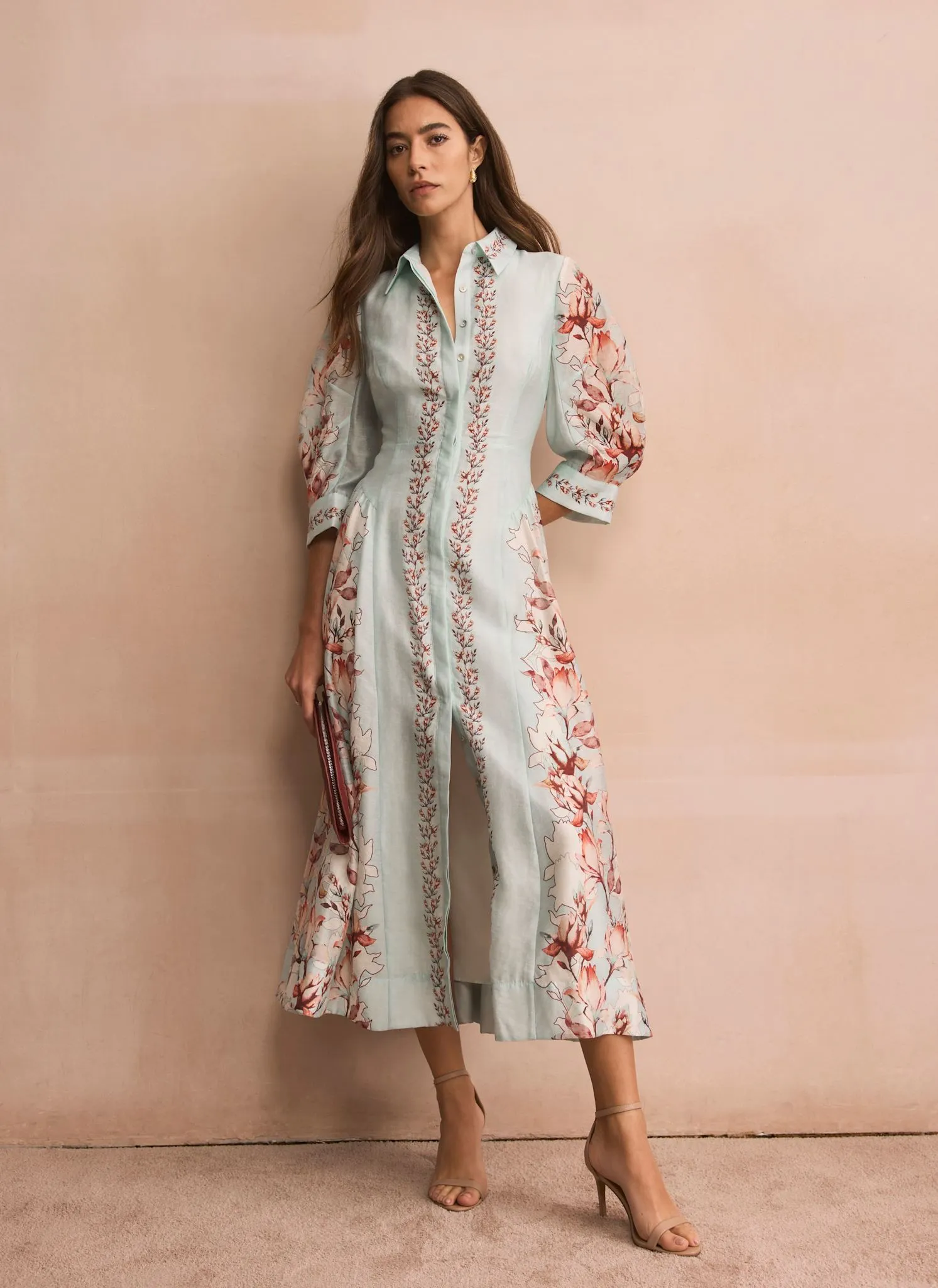 Blue Floral Print Maxi Shirt Dress sold by Mint Velvet product image thumbnail 2