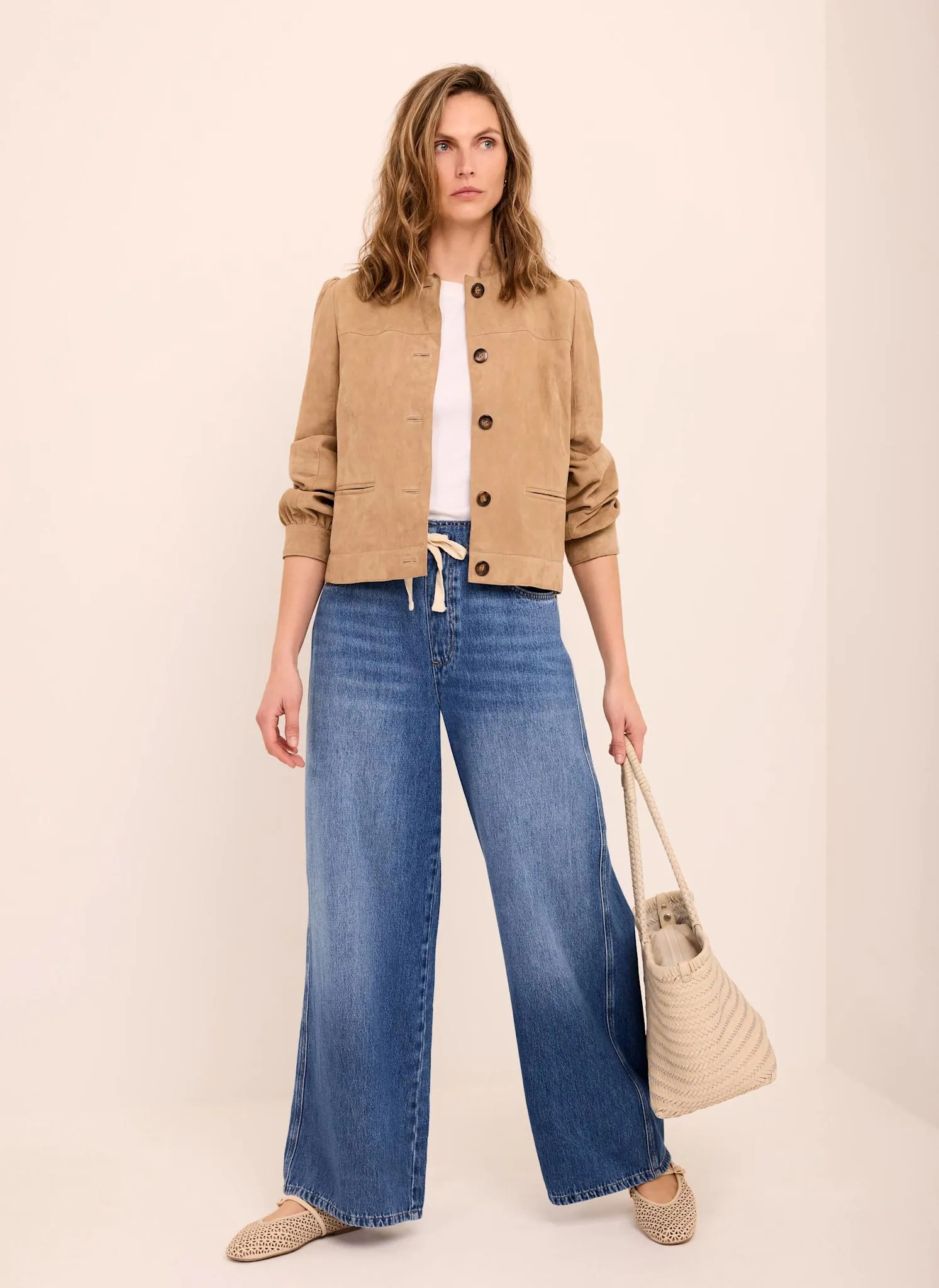 Mid Indigo Tie Waist Wide Leg Jeans sold by Mint Velvet