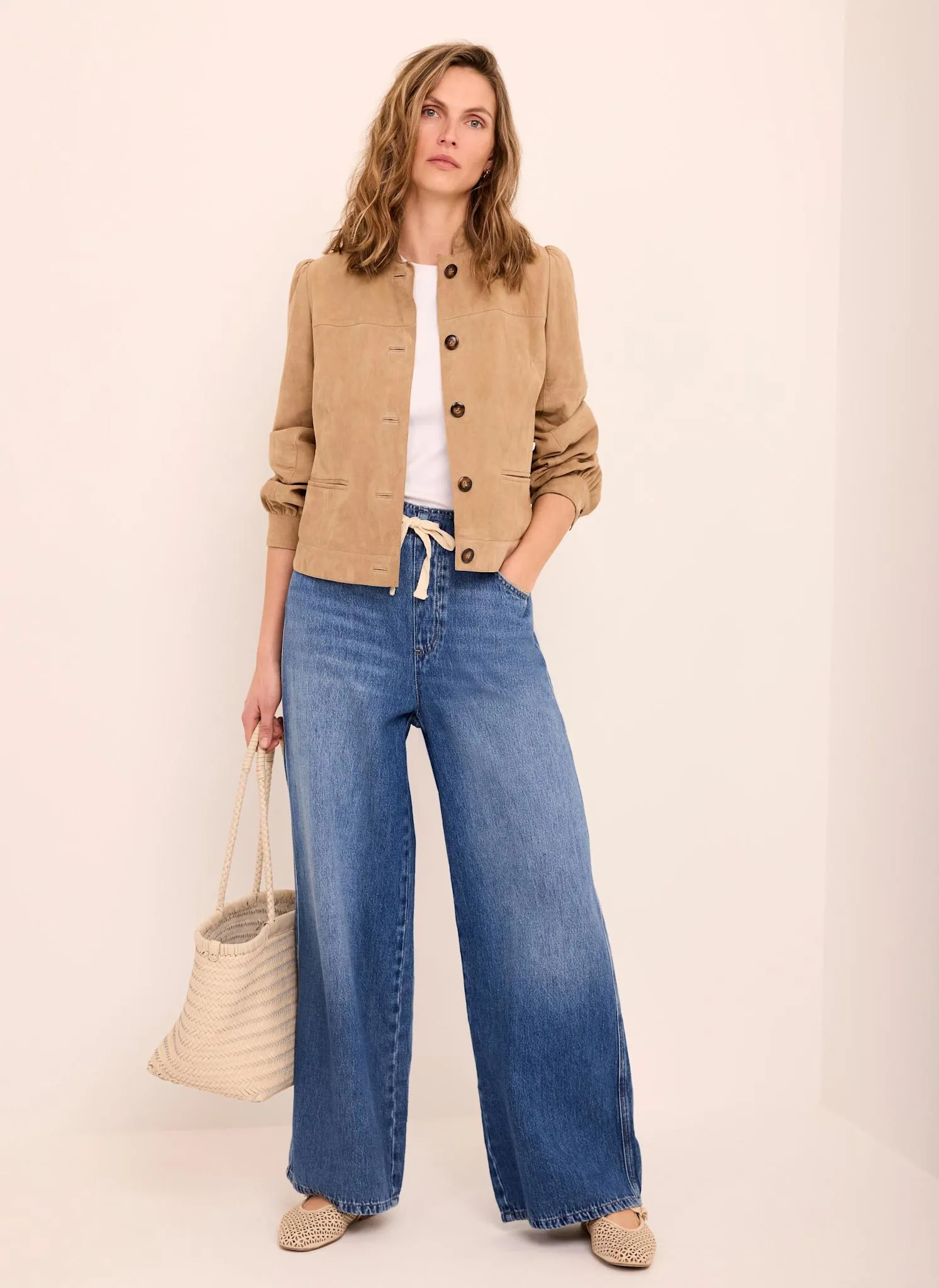 Mid Indigo Tie Waist Wide Leg Jeans sold by Mint Velvet product image thumbnail 3