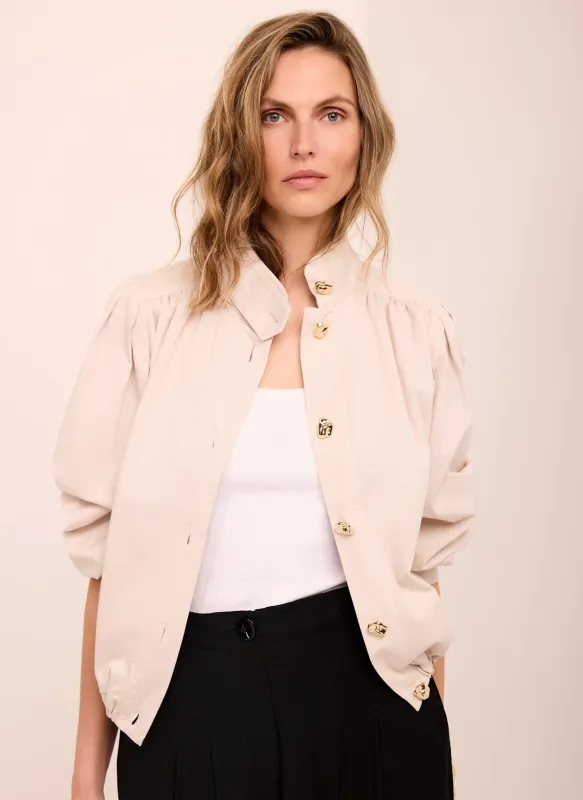 Neutral Cotton Blend Jacket sold by Mint Velvet