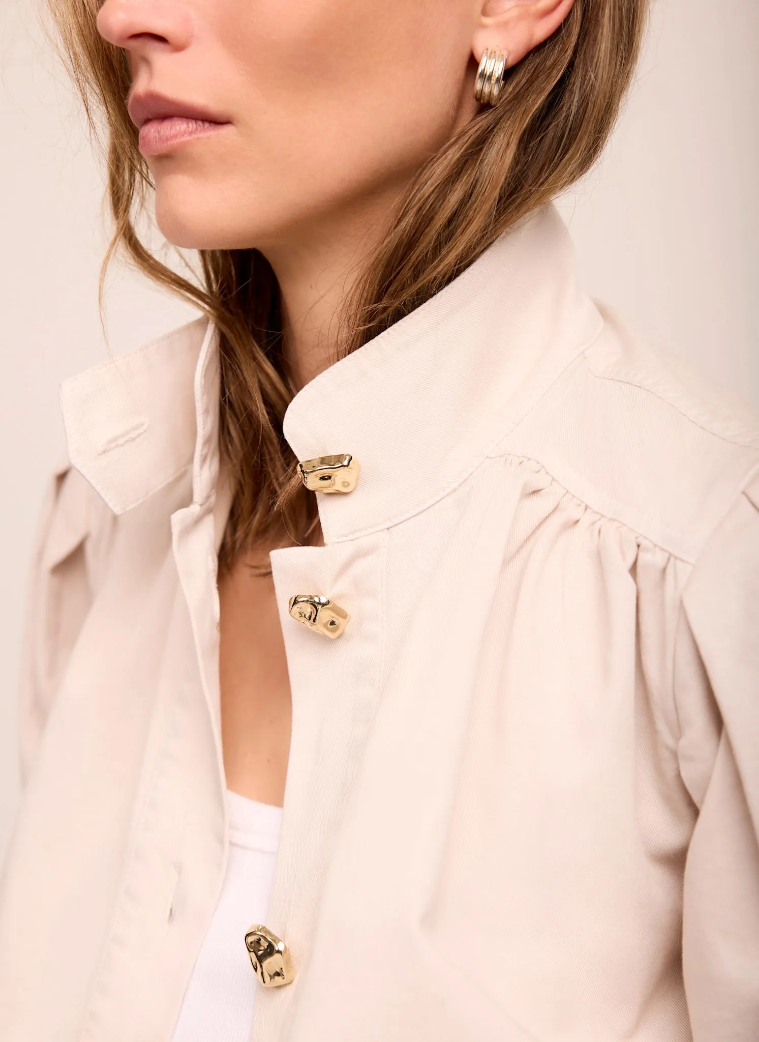 Neutral Cotton Blend Jacket sold by Mint Velvet product image thumbnail 4