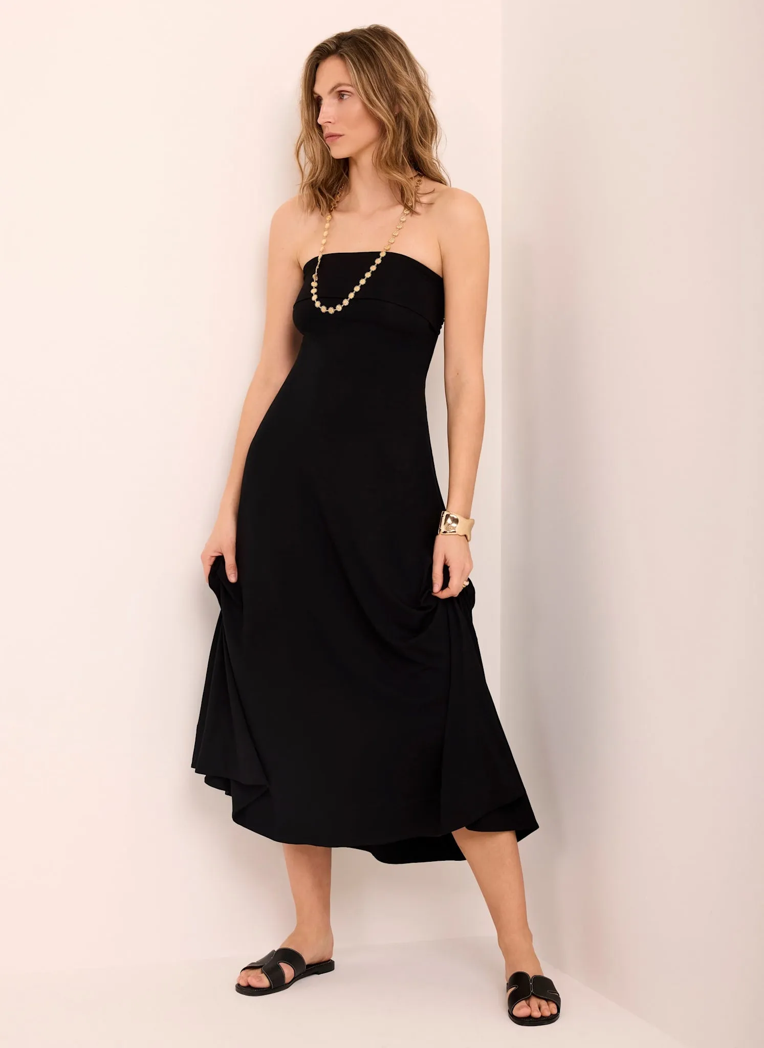 Black Jersey Bandeau Maxi Dress sold by Mint Velvet