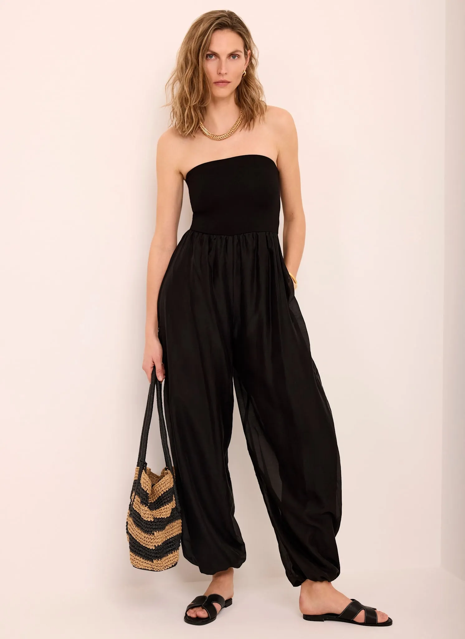Black Jersey Bandeau Jumpsuit sold by Mint Velvet product image thumbnail 3