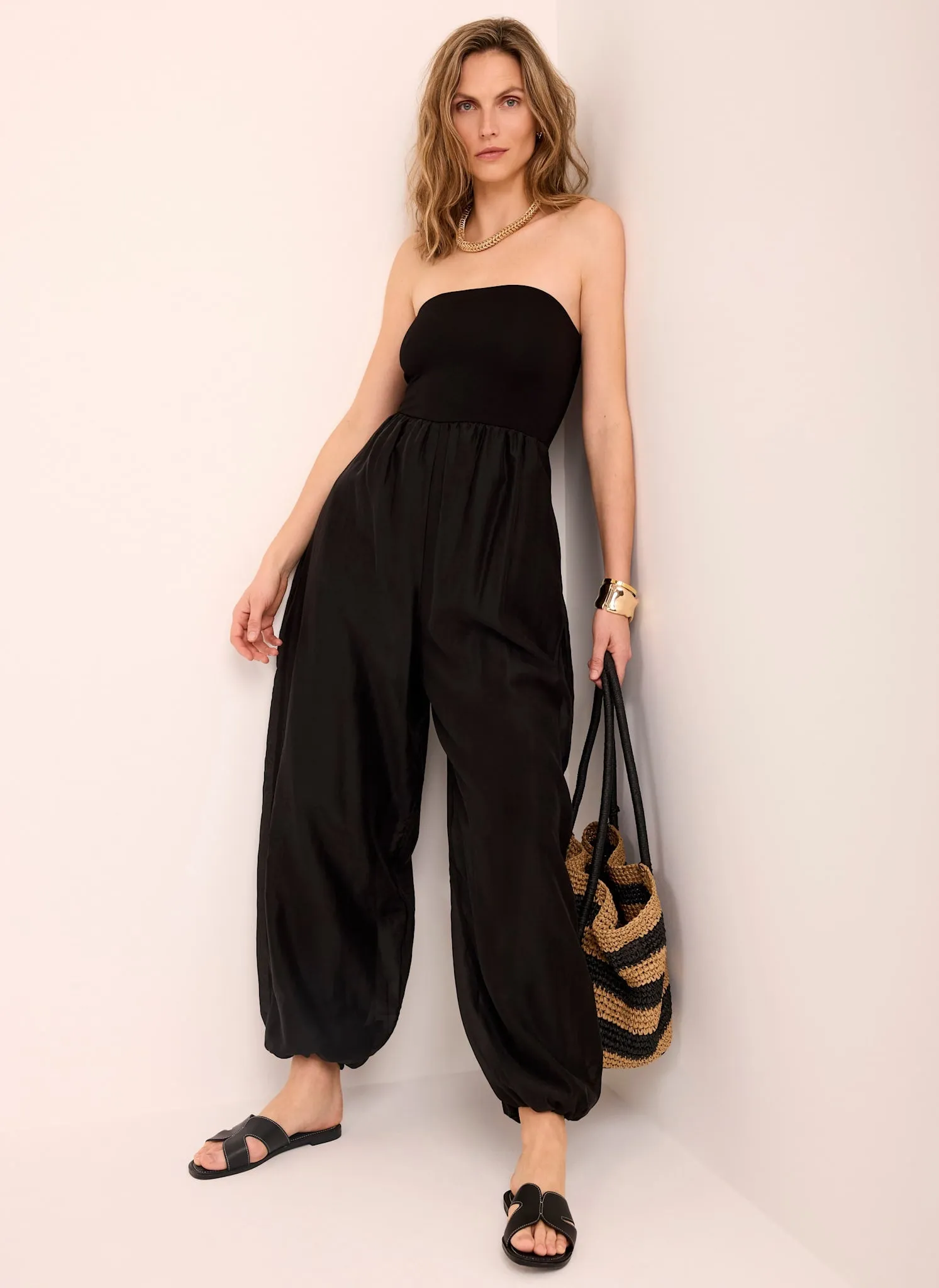 Black Jersey Bandeau Jumpsuit sold by Mint Velvet product image thumbnail 2