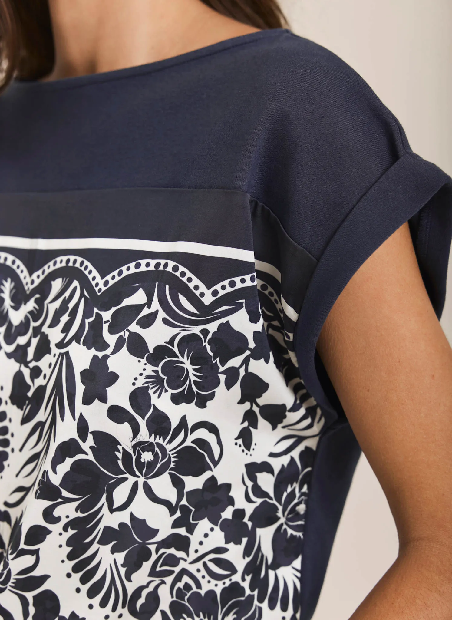 Navy Floral Print Top sold by Mint Velvet product image thumbnail 4