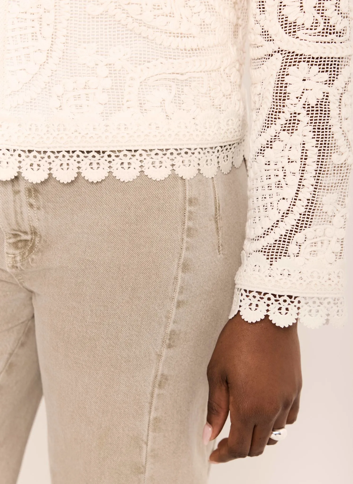 Neutral Crochet Paisley Jacket sold by Mint Velvet product image thumbnail 4