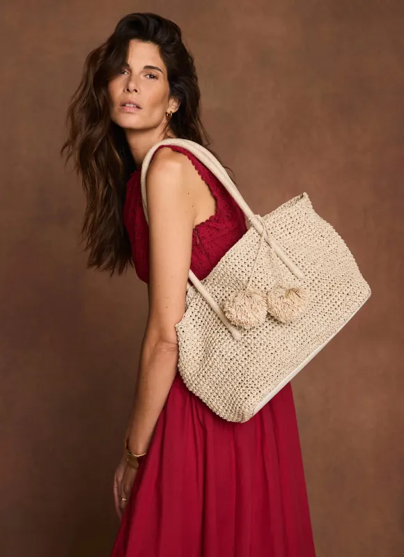 Blake Cream Woven Tote Bag sold by Mint Velvet