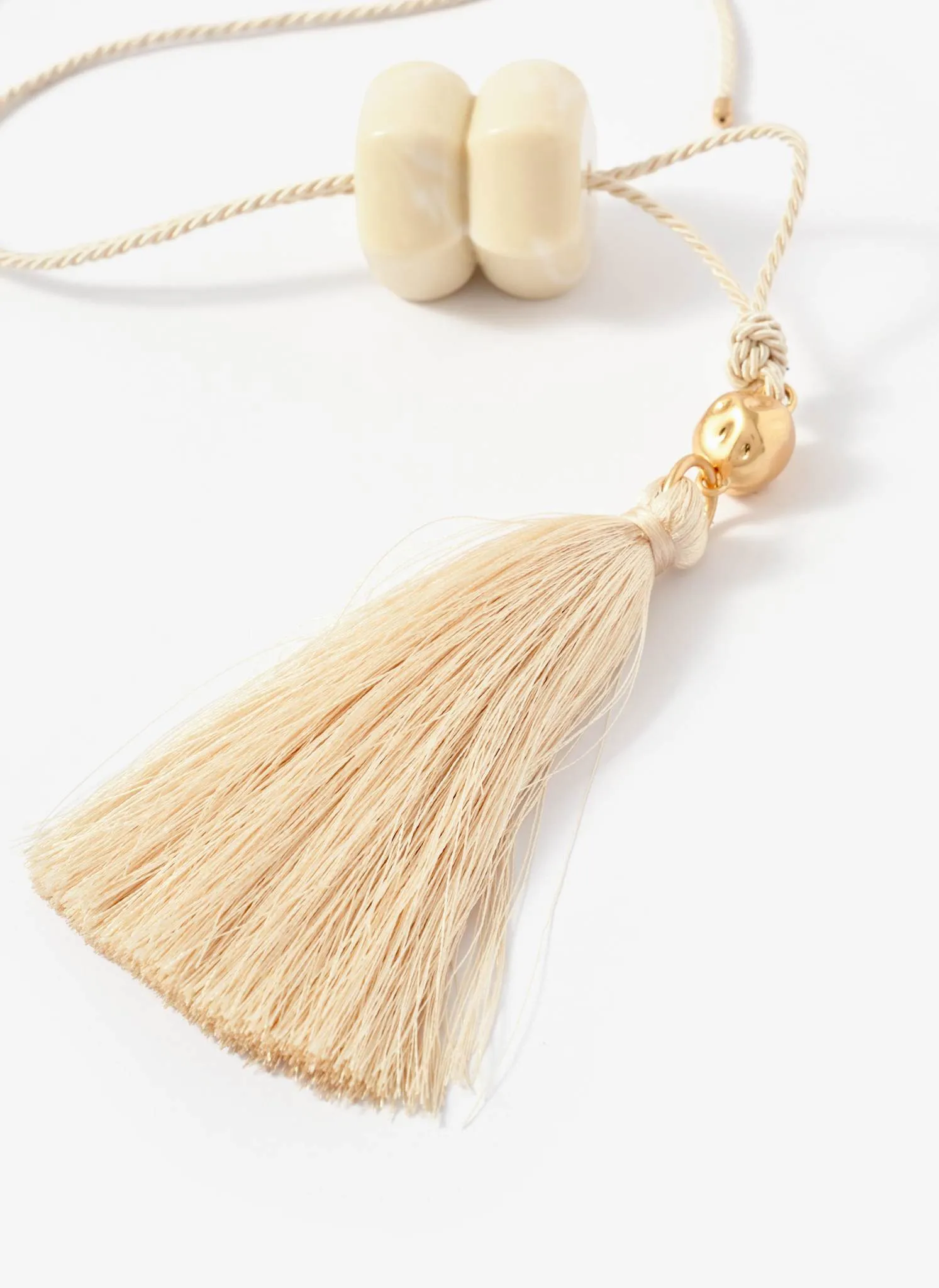 Cream Resin Tassel Pendant Necklace sold by Mint Velvet product image thumbnail 4