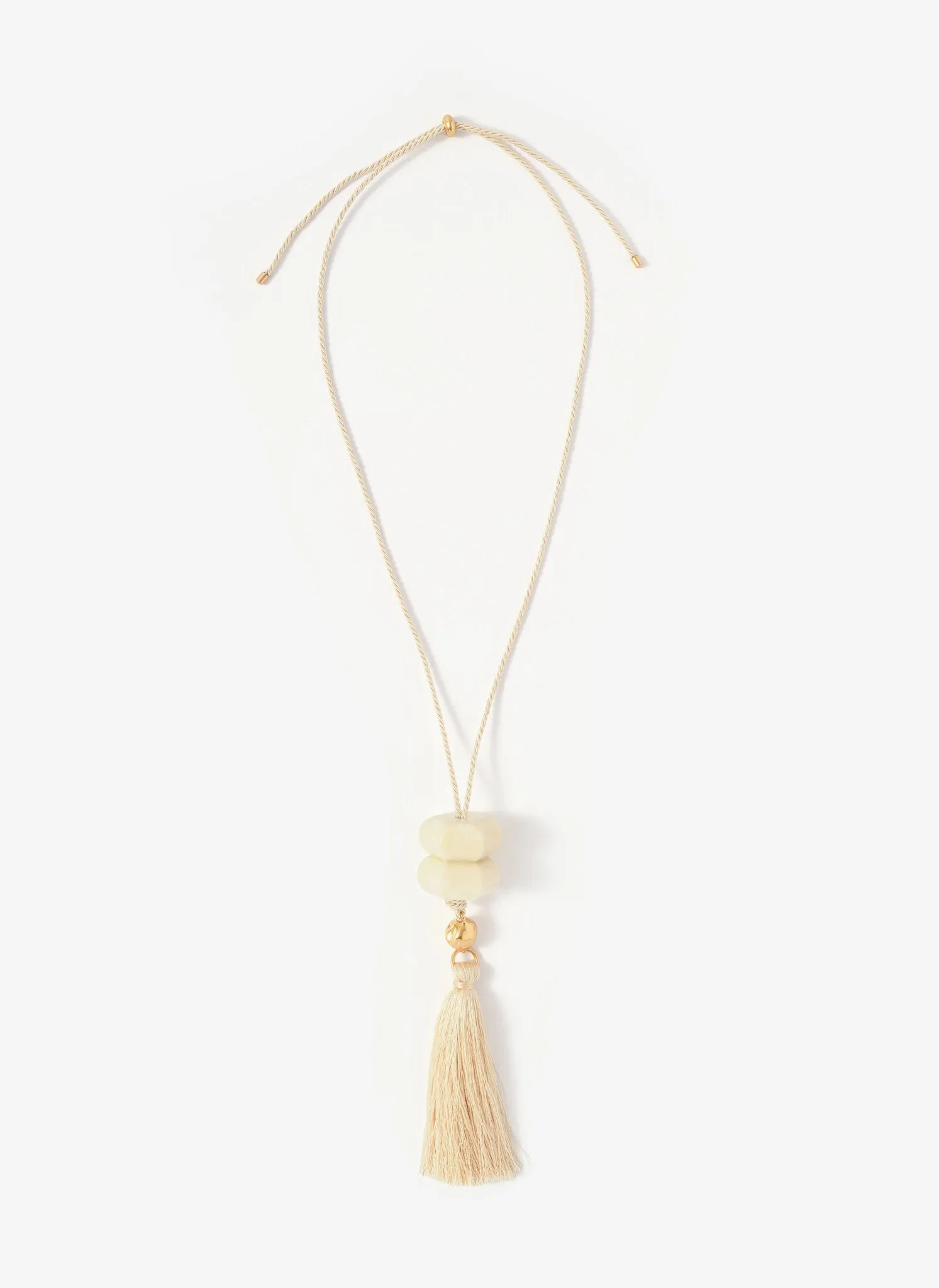 Cream Resin Tassel Pendant Necklace sold by Mint Velvet