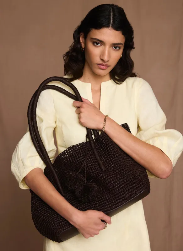 Blake Brown Woven Tote Bag sold by Mint Velvet