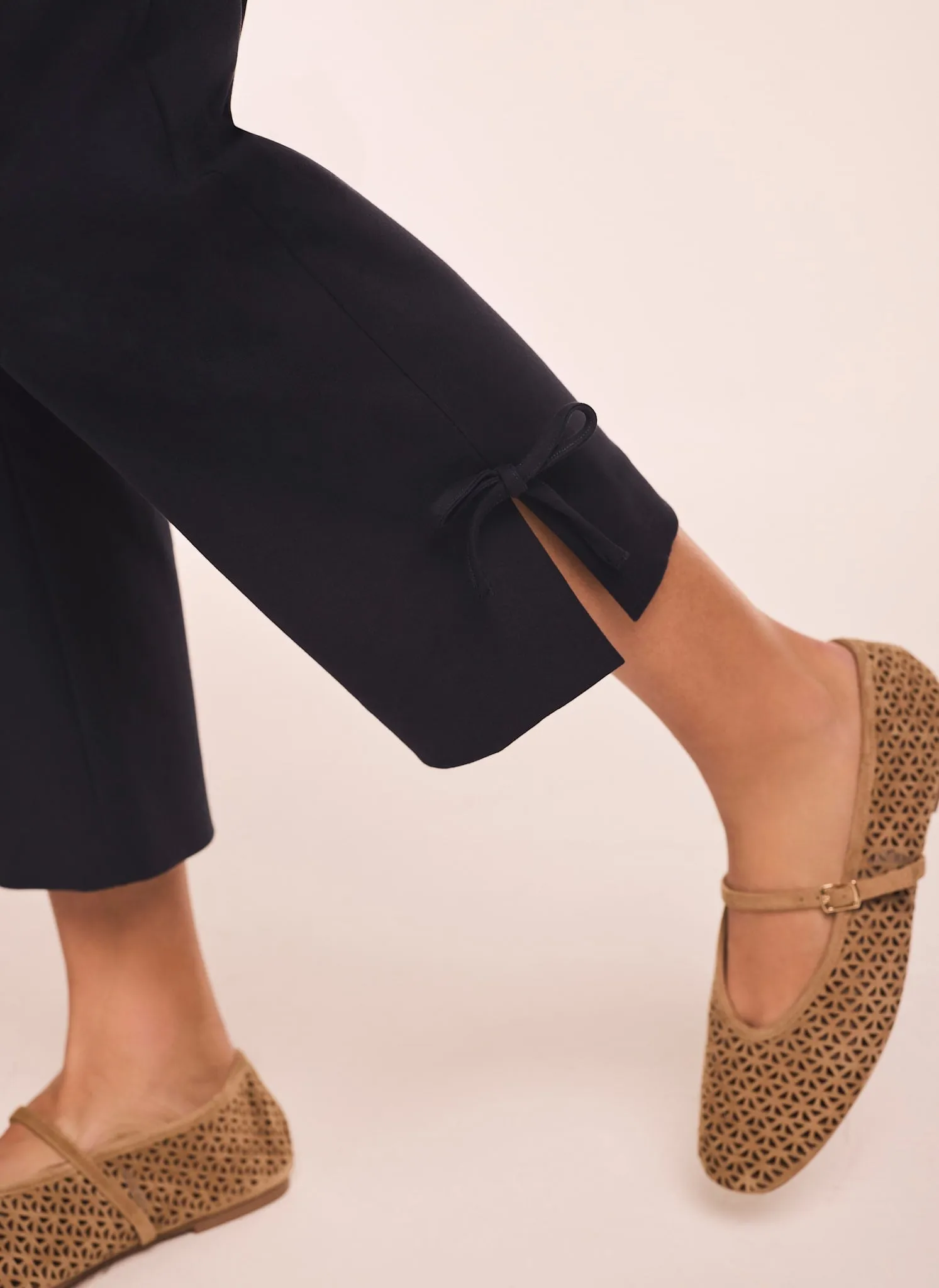 Navy Cotton Blend Capri Trousers sold by Mint Velvet product image thumbnail 3