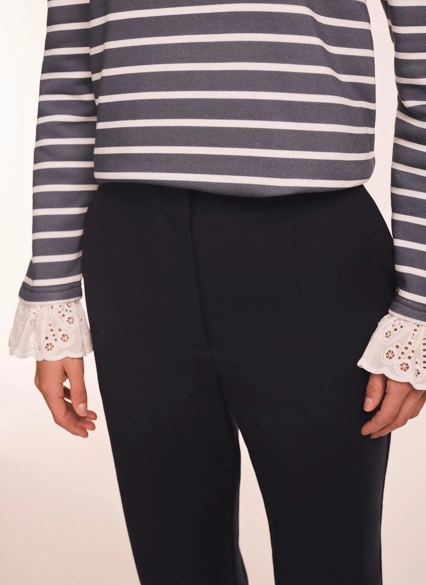 Navy Cotton Blend Capri Trousers sold by Mint Velvet product image thumbnail 5