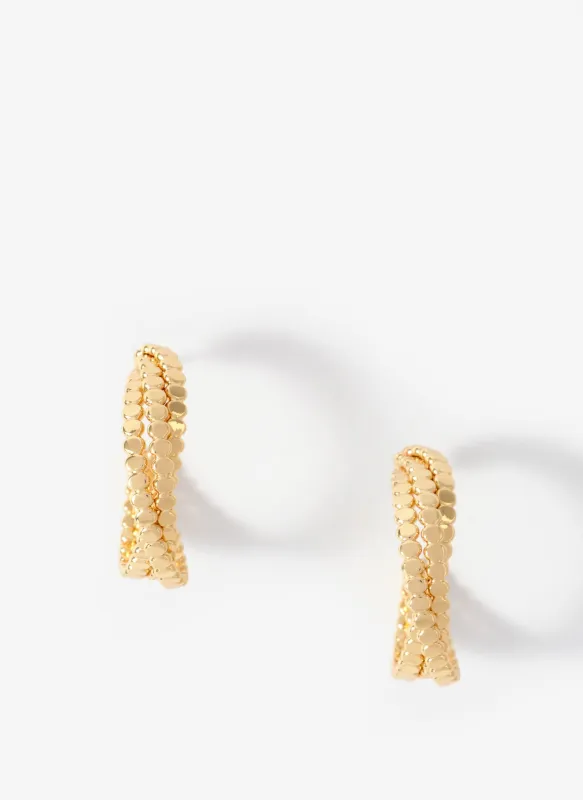 Gold Tone Crossover Hoop Earrings sold by Mint Velvet