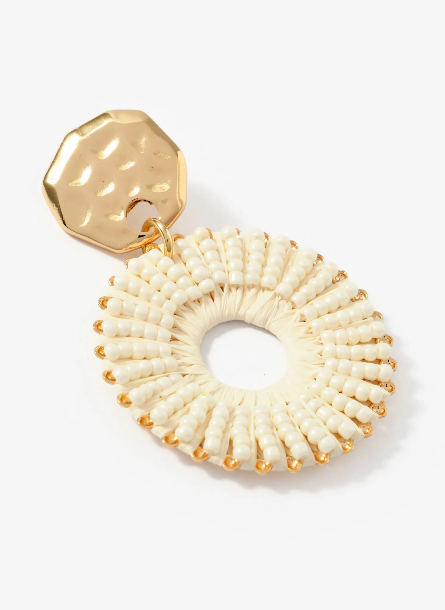 Gold Tone Raffia Statement Hoop Earrings sold by Mint Velvet product image thumbnail 3