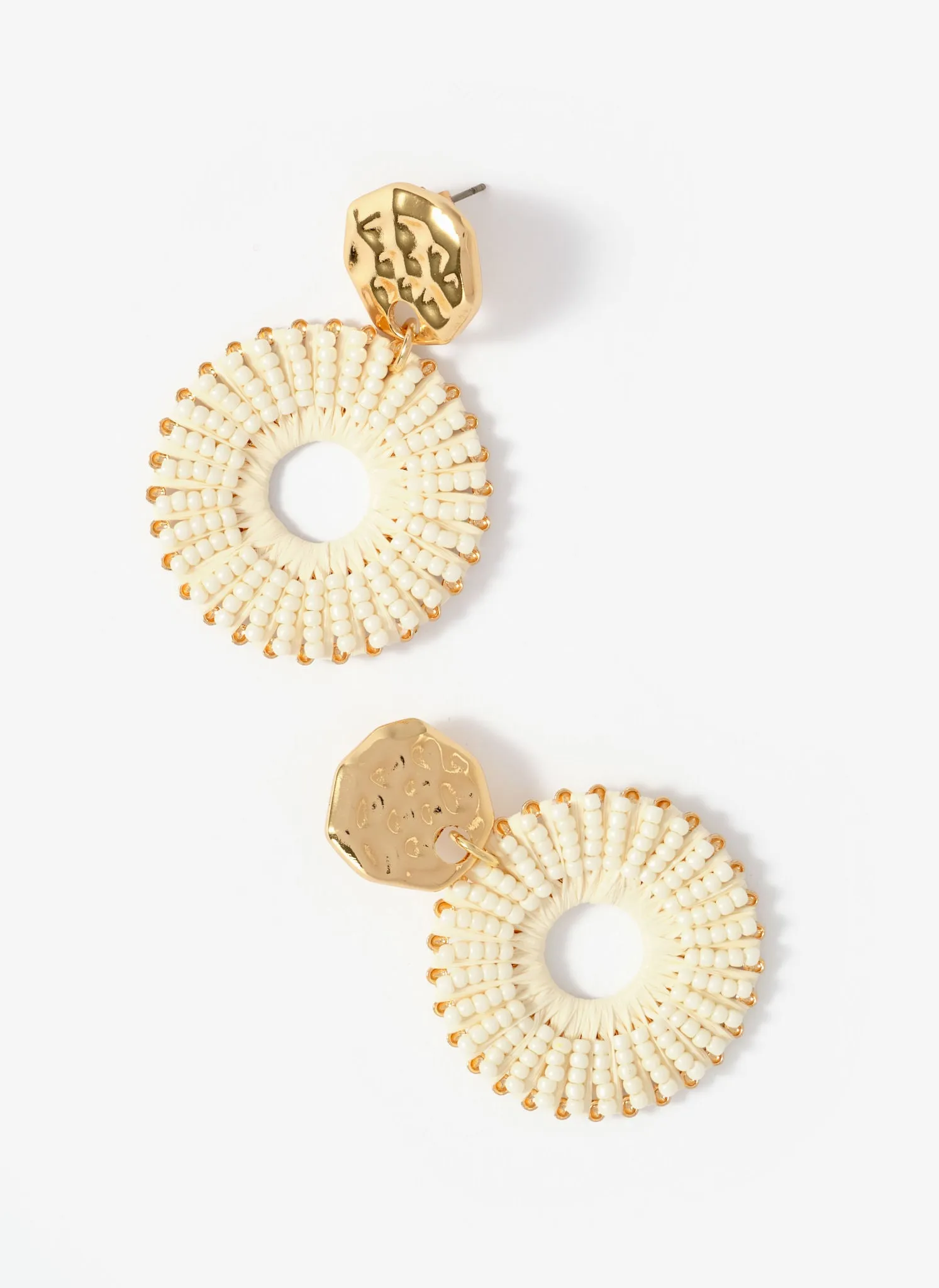 Gold Tone Raffia Statement Hoop Earrings sold by Mint Velvet product image thumbnail 2