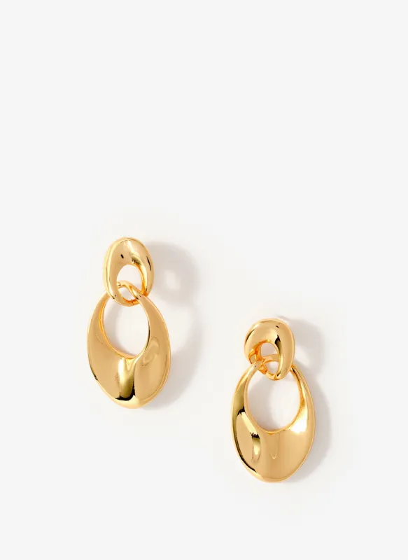Gold Tone Hoop Link Earrings made by Mint Velvet