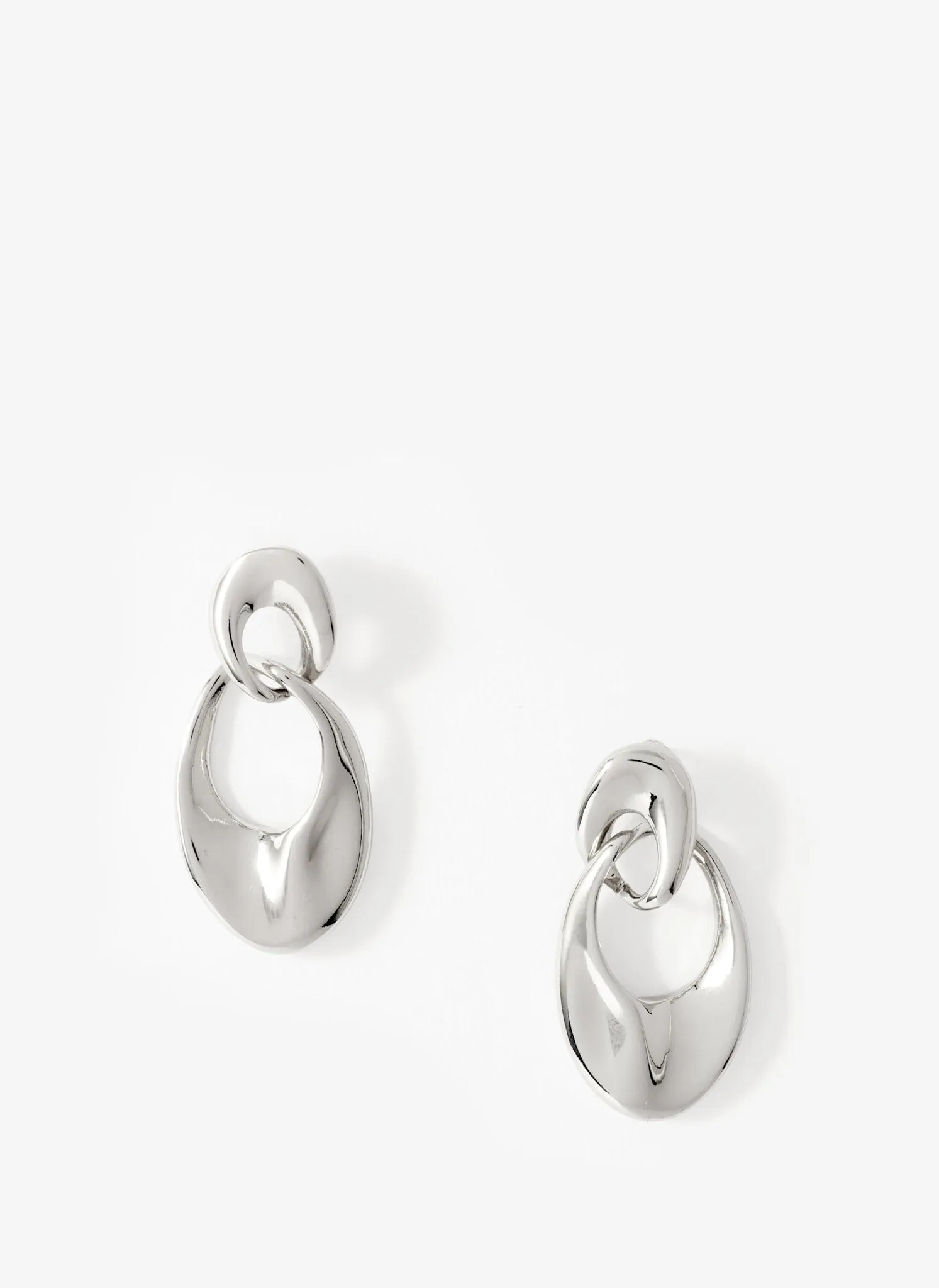 Silver Tone Hoop Link Earrings sold by Mint Velvet
