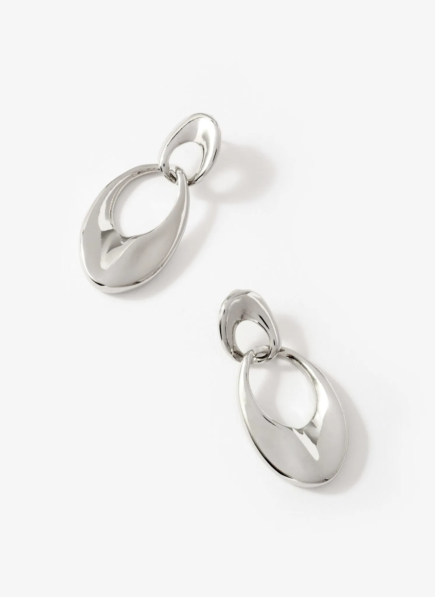 Silver Tone Hoop Link Earrings sold by Mint Velvet product image thumbnail 3