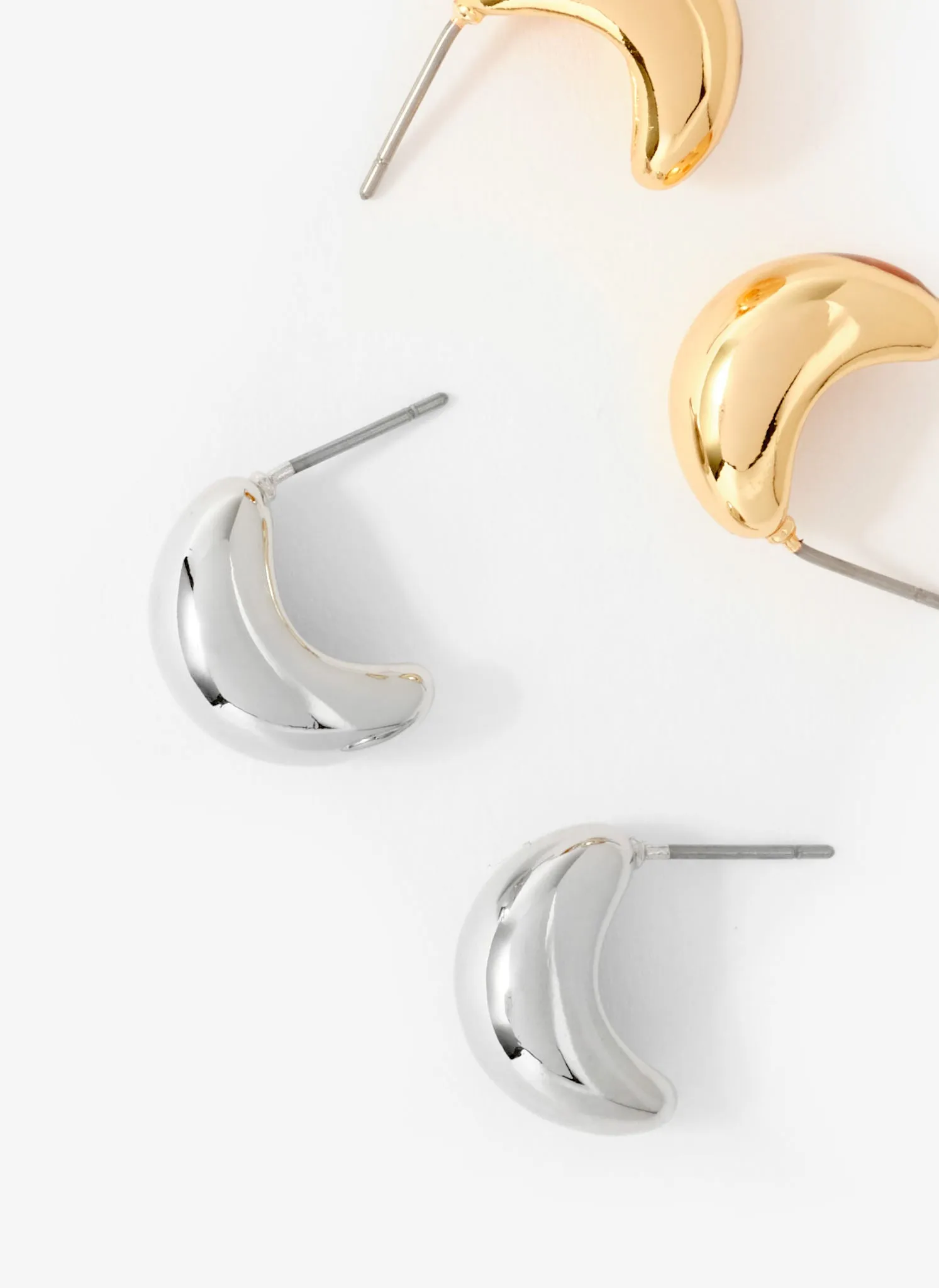 Silver Tone Mini Curve Earrings sold by Mint Velvet product image thumbnail 2