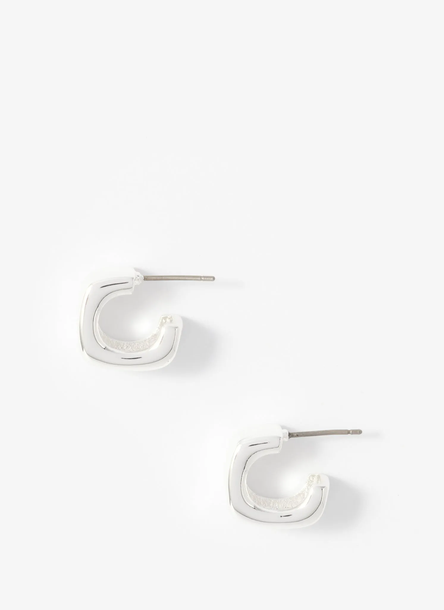 Silver Tone Mini Rounded Square Hoop Earrings sold by Mint Velvet product image thumbnail 3
