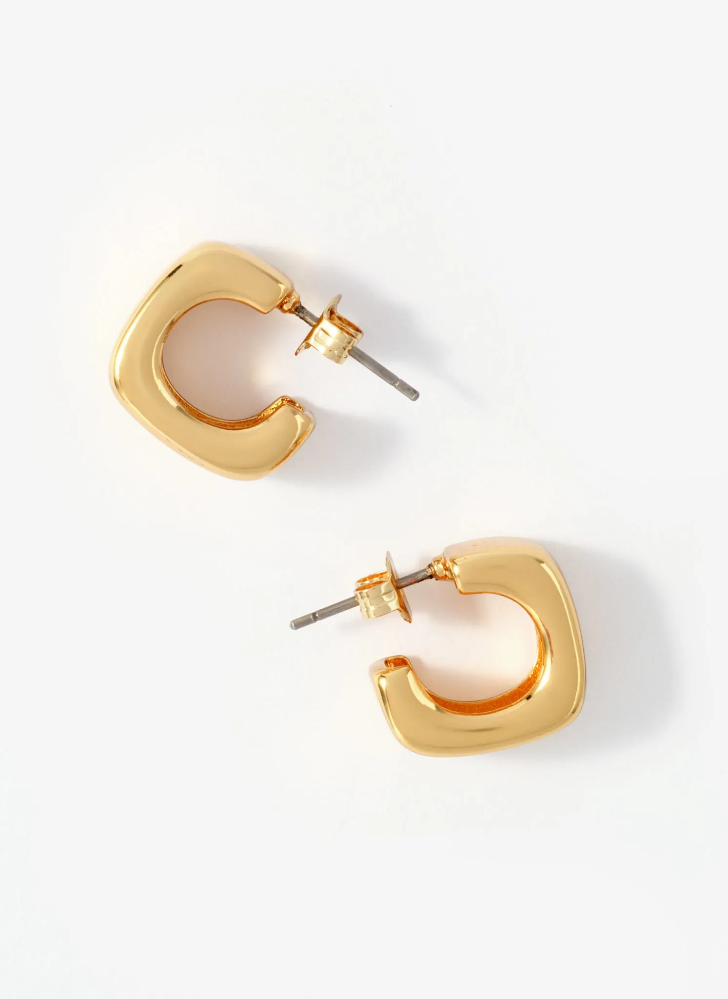 Gold Tone Mini Rounded Square Hoop Earrings sold by Mint Velvet product image thumbnail 3