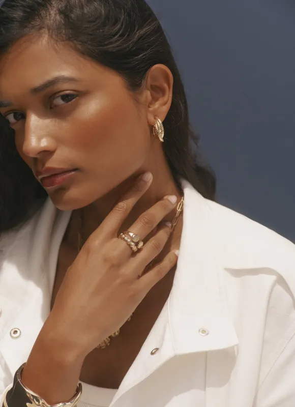 Gold Tone Shell Ring Set sold by Mint Velvet