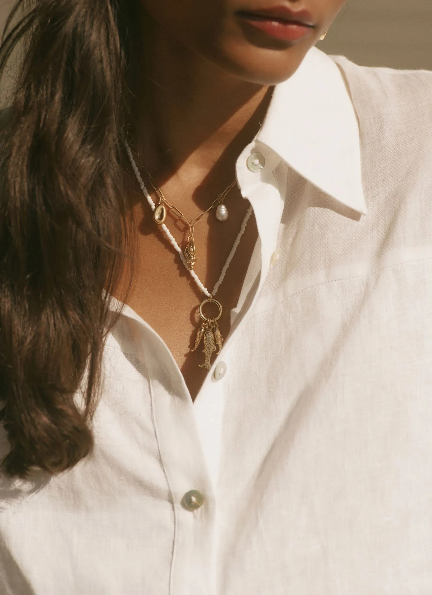 Gold Tone Fish Charm Necklace sold by Mint Velvet product image thumbnail 2