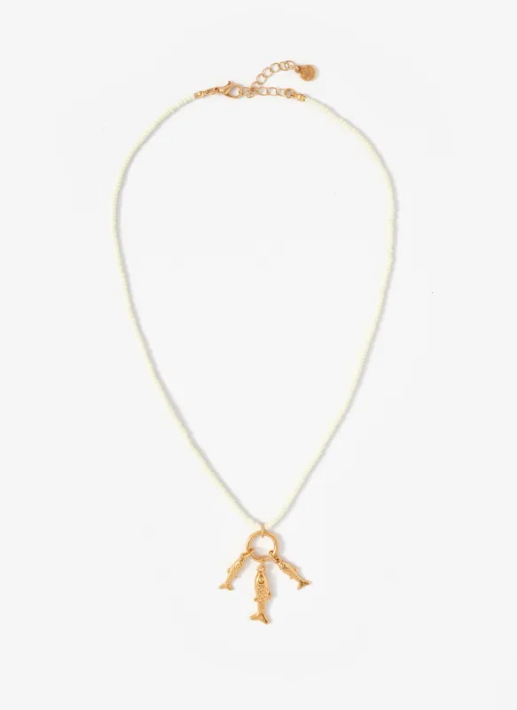 Gold Tone Fish Charm Necklace sold by Mint Velvet