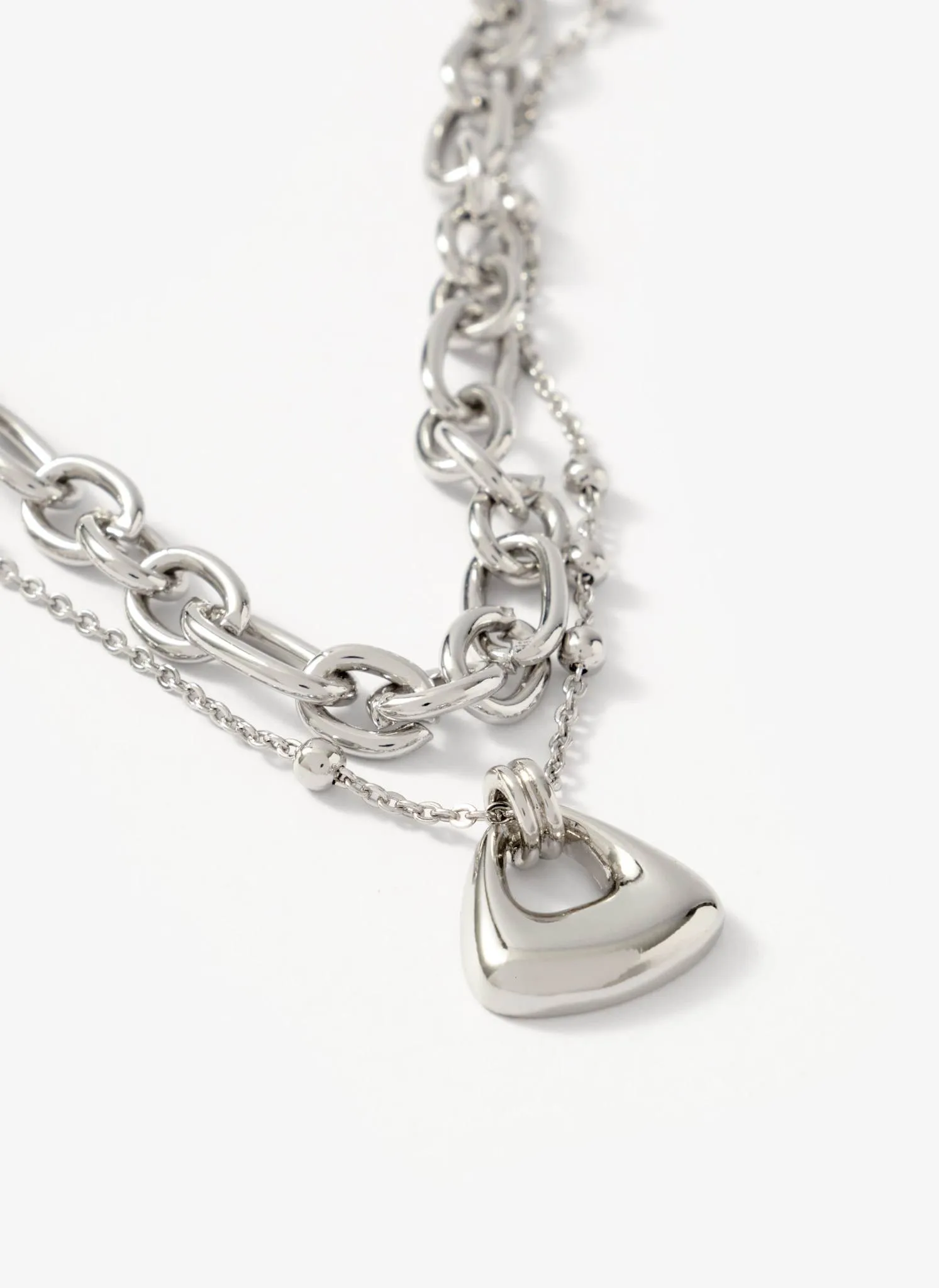 Silver Tone Double Layered Chain Necklace sold by Mint Velvet product image thumbnail 3