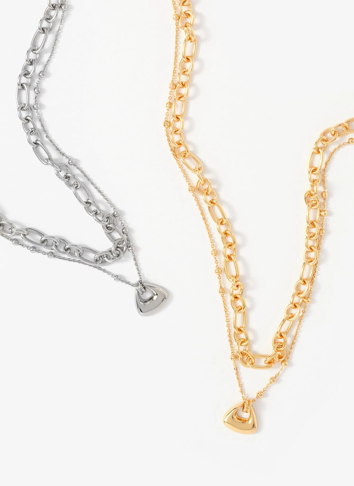 Silver Tone Double Layered Chain Necklace sold by Mint Velvet product image thumbnail 2