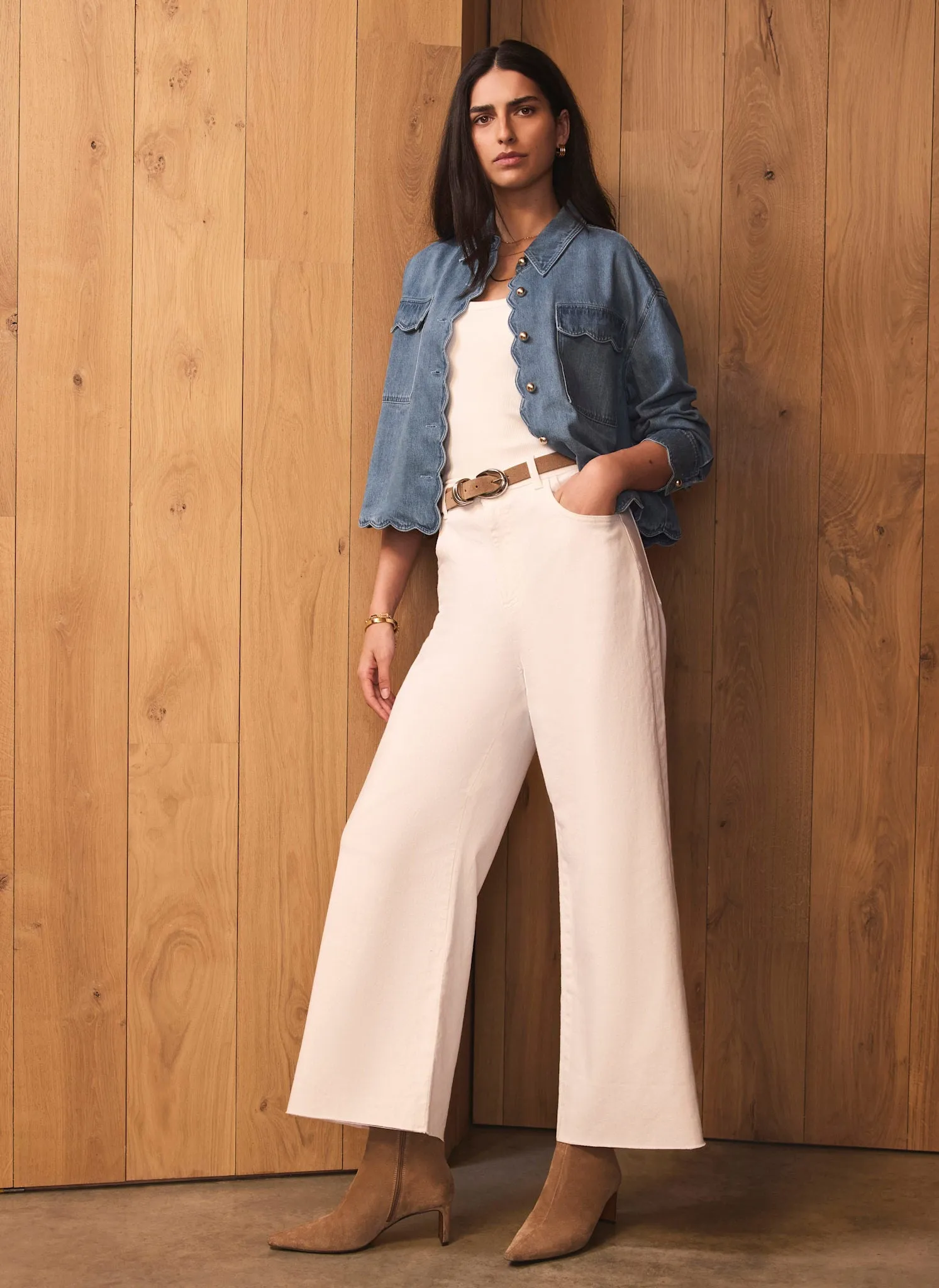 Cream Ankle Wide Leg Jeans sold by Mint Velvet product image thumbnail 4