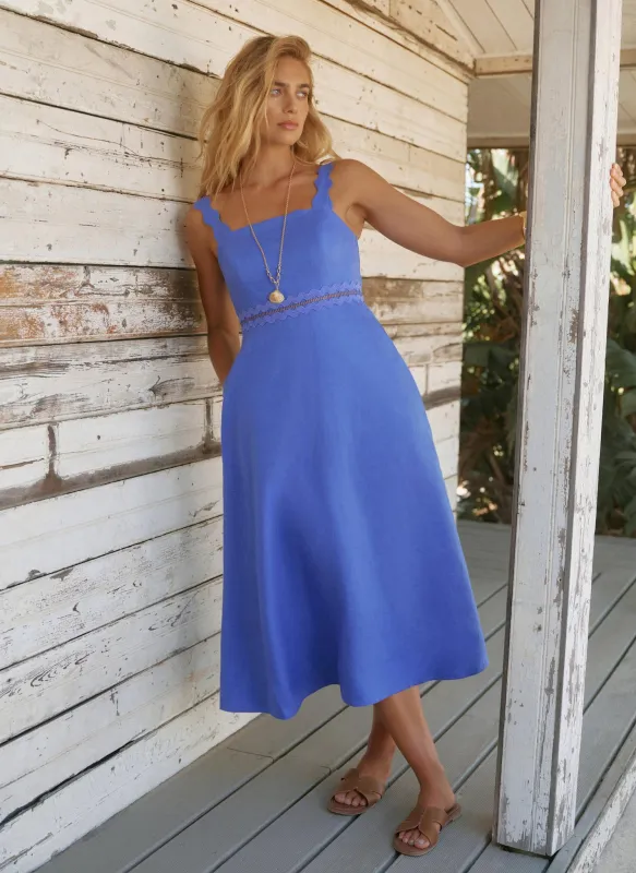 Blue Linen Midi Dress sold by Mint Velvet
