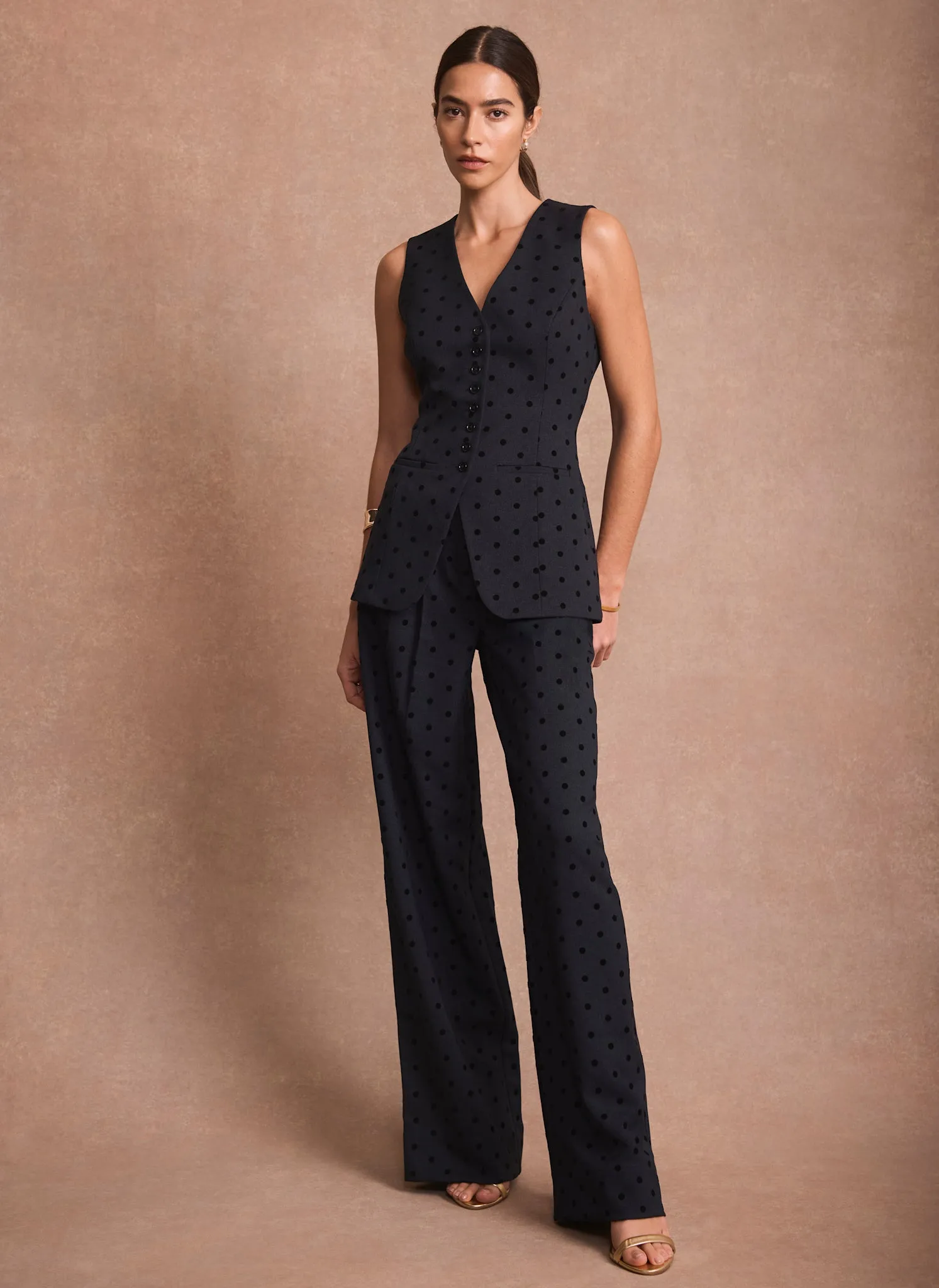 Navy Polka Dot Wide Leg Trousers sold by Mint Velvet product image thumbnail 5