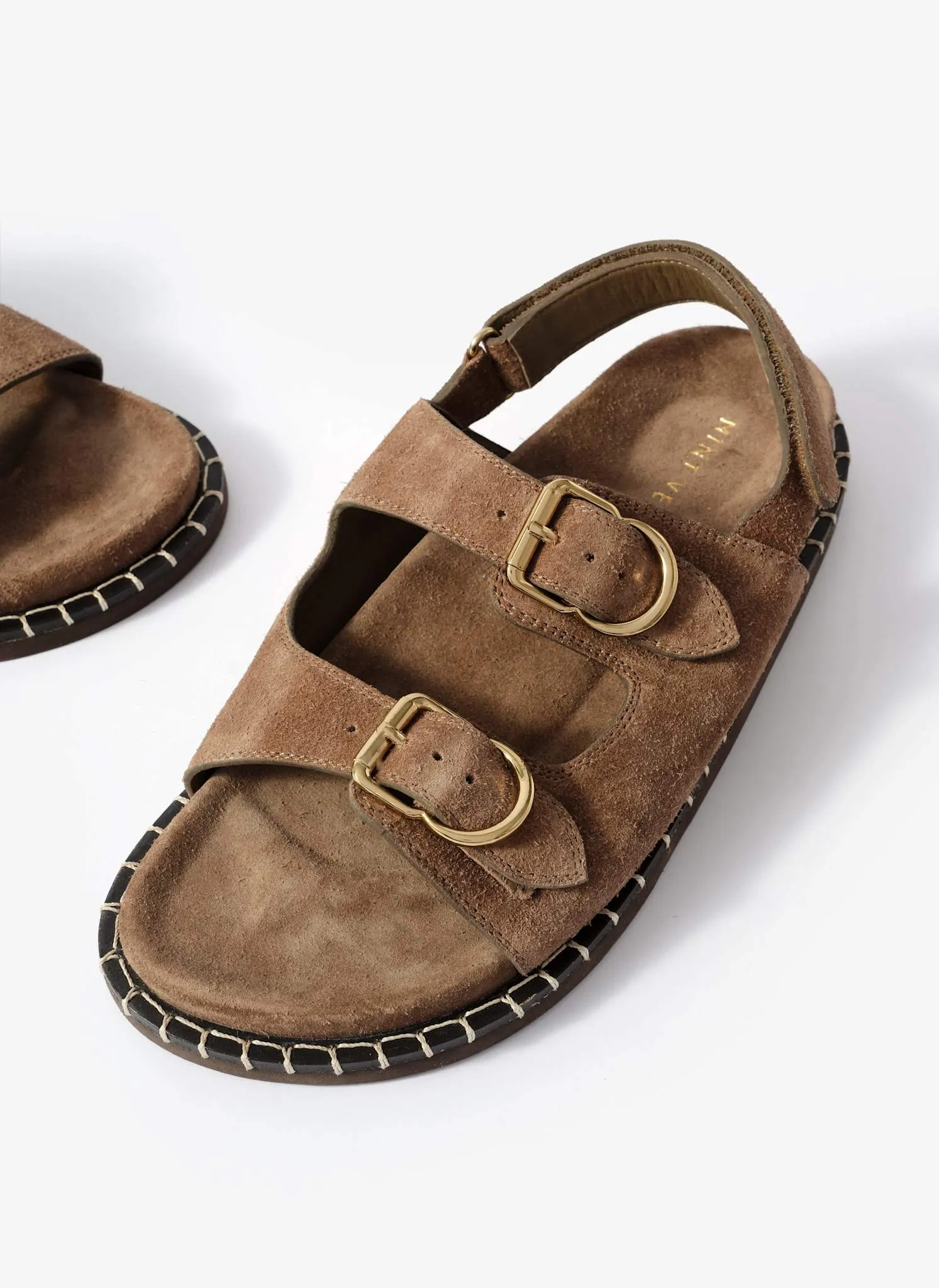 Aria Brown Suede Double Buckle Sandals sold by Mint Velvet product image thumbnail 4