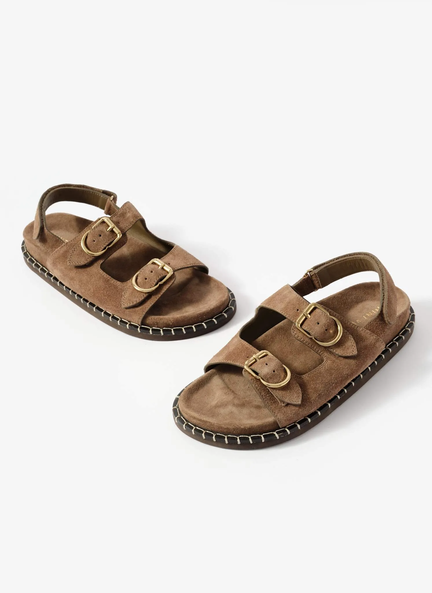 Aria Brown Suede Double Buckle Sandals sold by Mint Velvet product image thumbnail 3