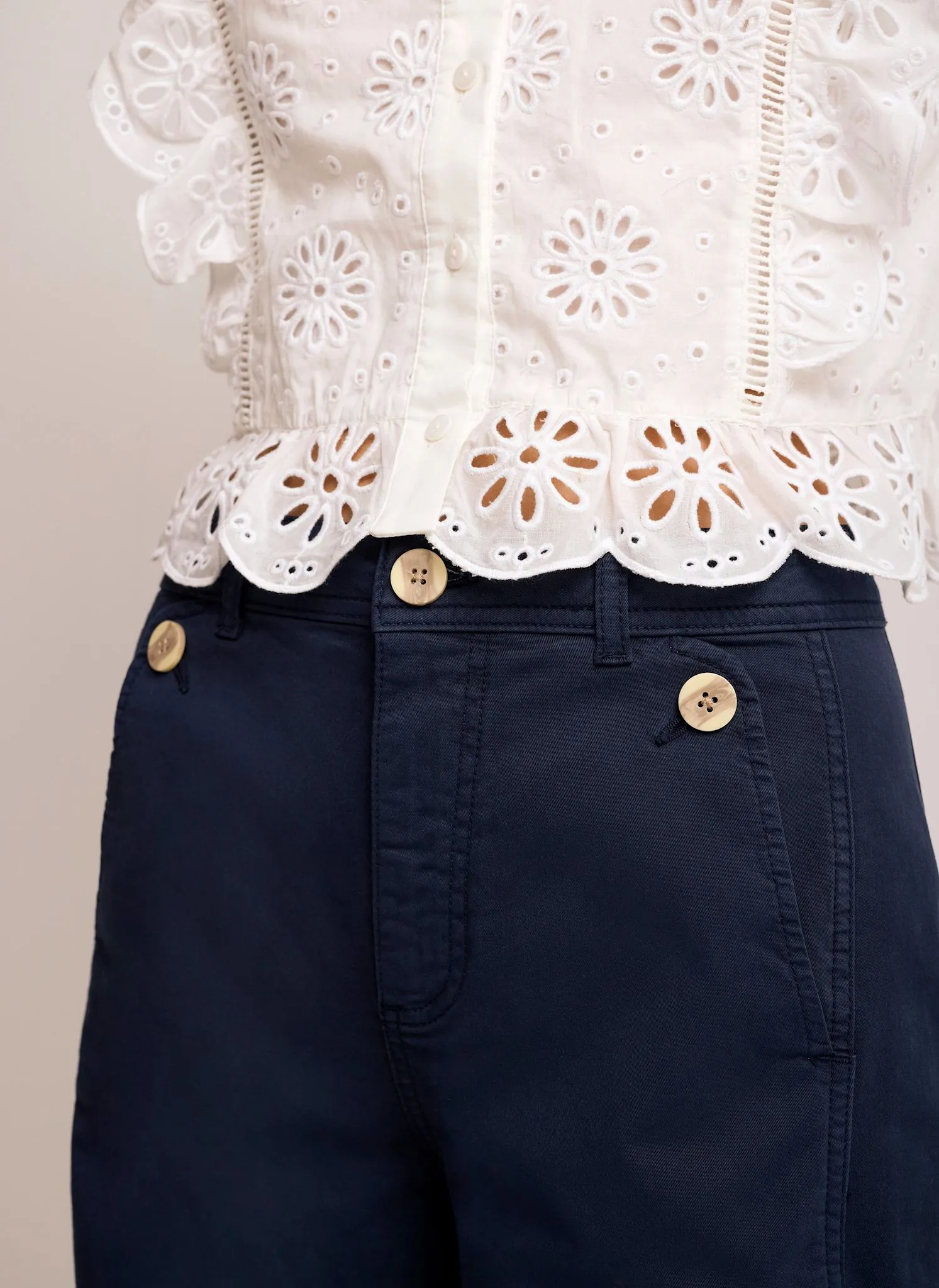 Navy Washed Barrel Chino Trousers sold by Mint Velvet product image thumbnail 4