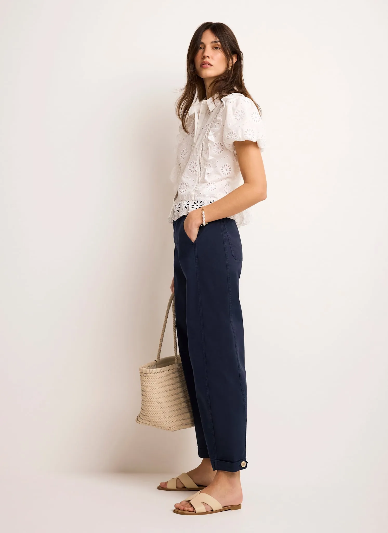 Navy Washed Barrel Chino Trousers sold by Mint Velvet product image thumbnail 2