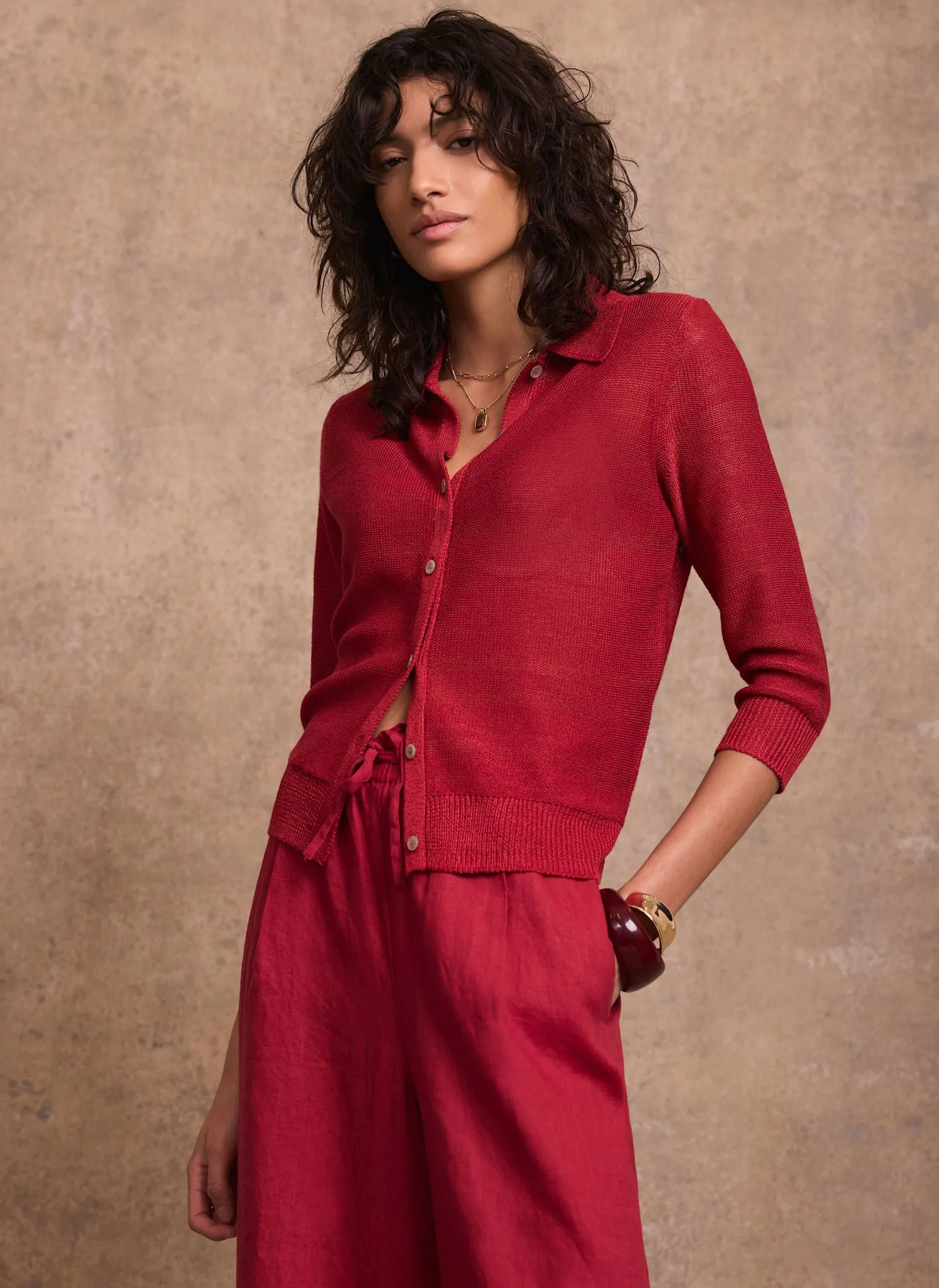 Red Metallic Knit Top sold by Mint Velvet product image thumbnail 3