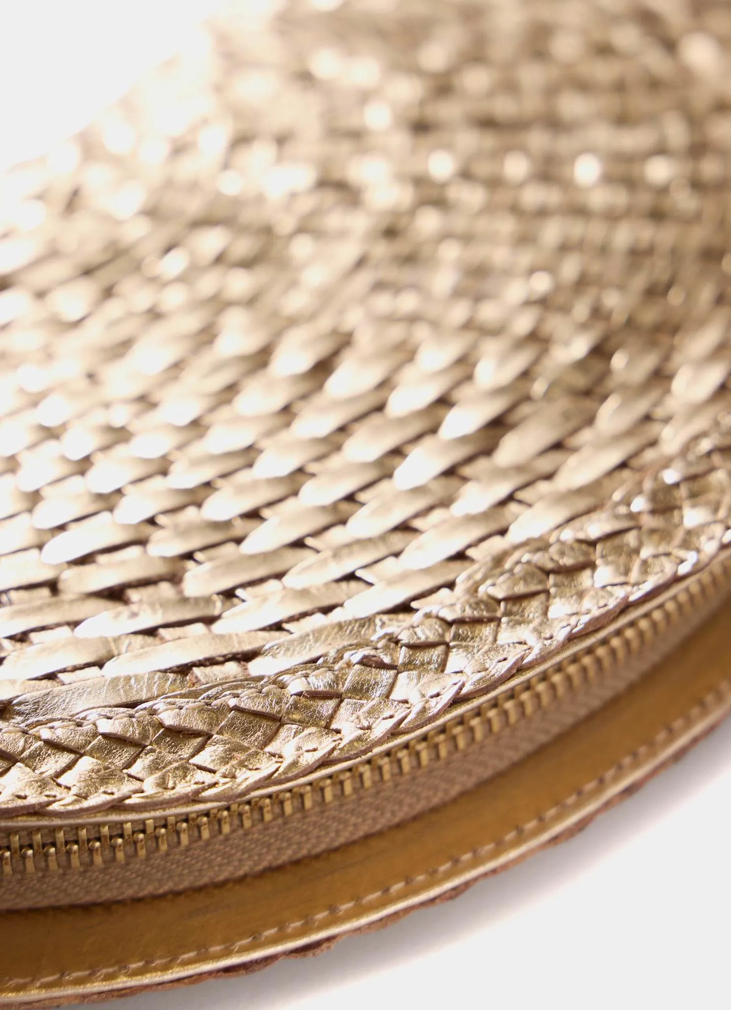 Bea Gold Leather Woven Clutch sold by Mint Velvet product image thumbnail 5