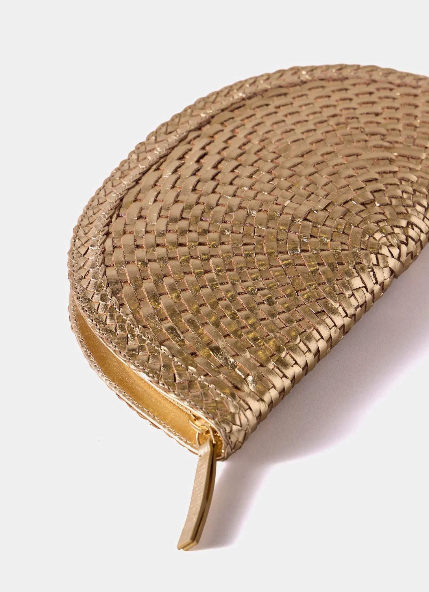 Bea Gold Leather Woven Clutch sold by Mint Velvet product image thumbnail 3