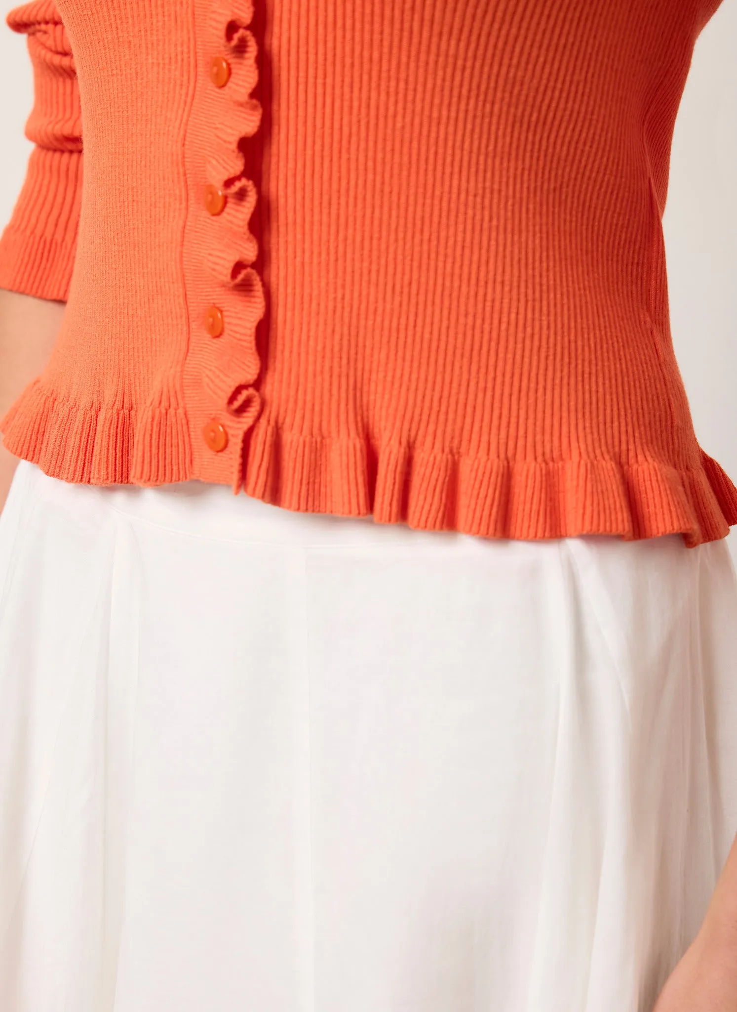 Orange Ruffle Detail Cardigan sold by Mint Velvet product image thumbnail 4