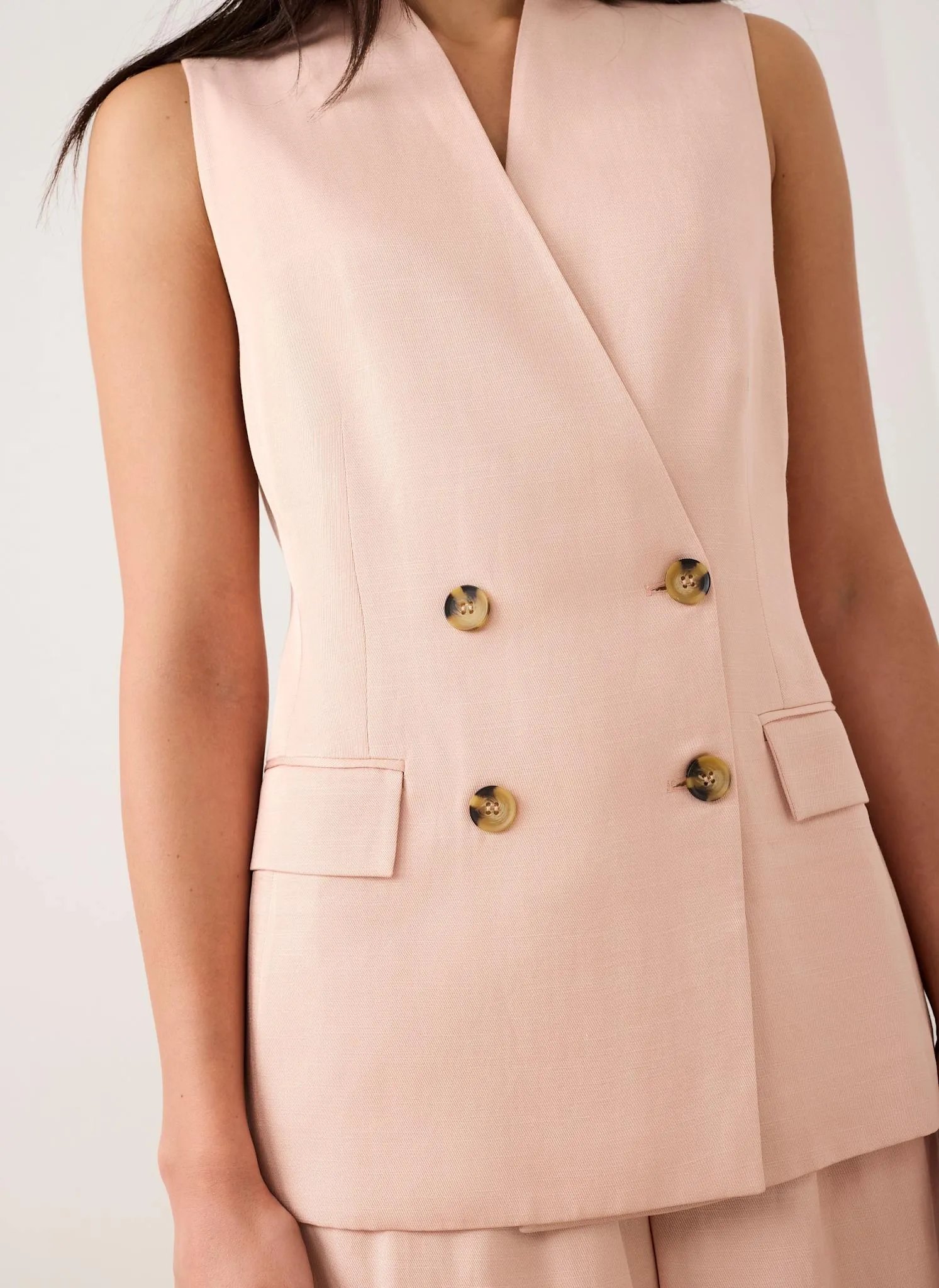 Pink Tailored Longline Waistcoat sold by Mint Velvet product image thumbnail 3