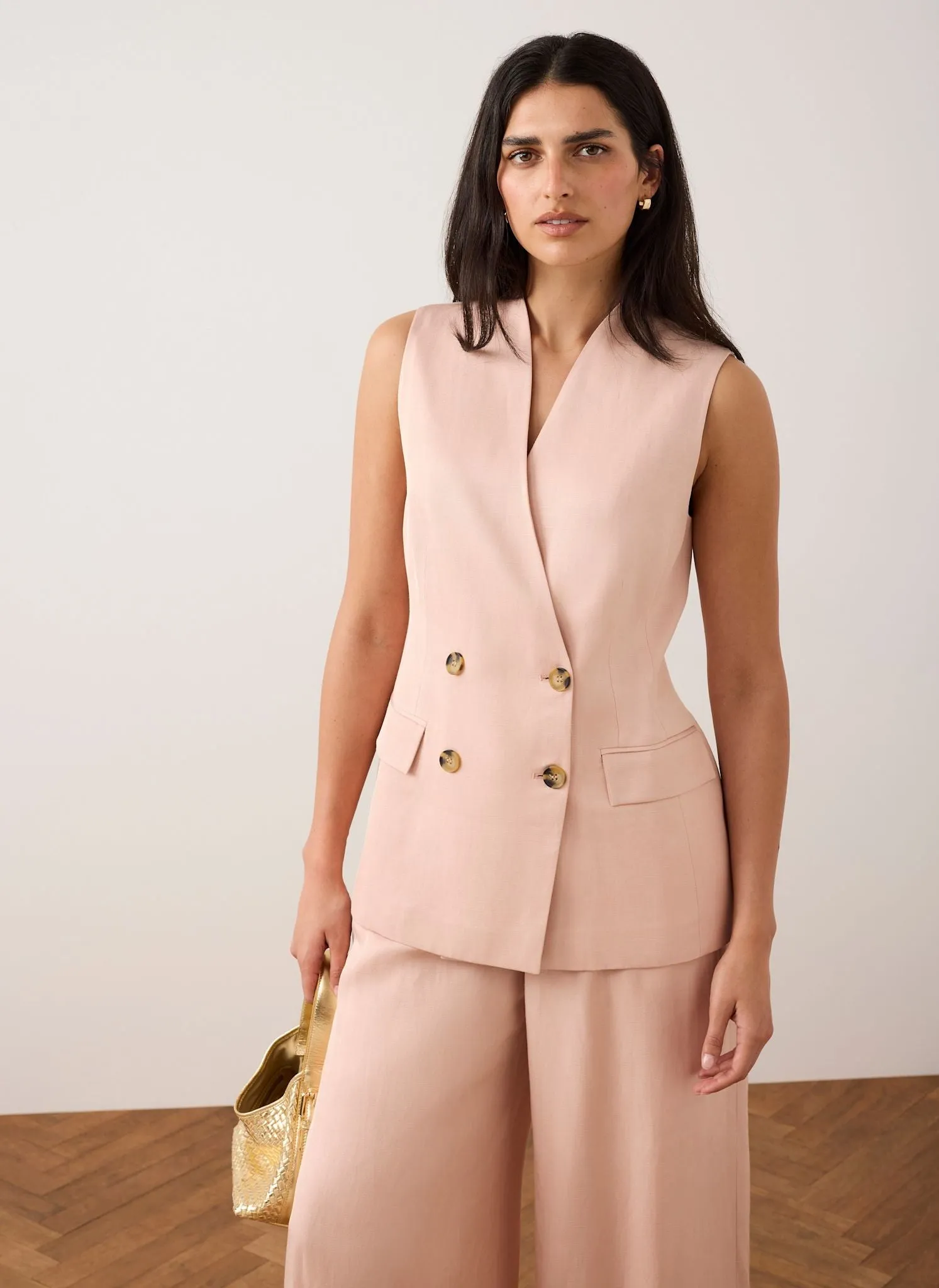 Pink Tailored Longline Waistcoat sold by Mint Velvet product image thumbnail 2