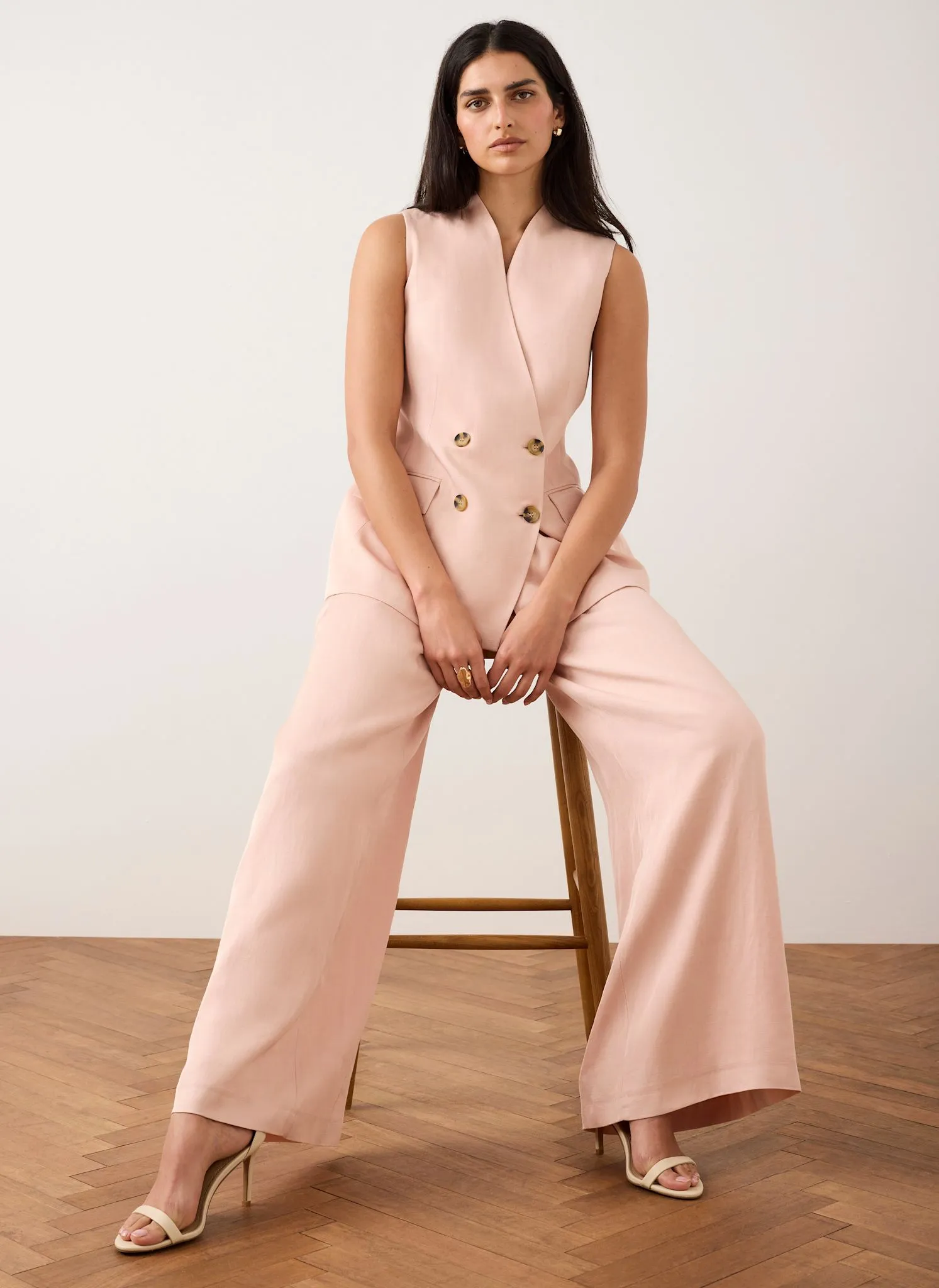 Pink Tailored Longline Waistcoat sold by Mint Velvet product image thumbnail 4