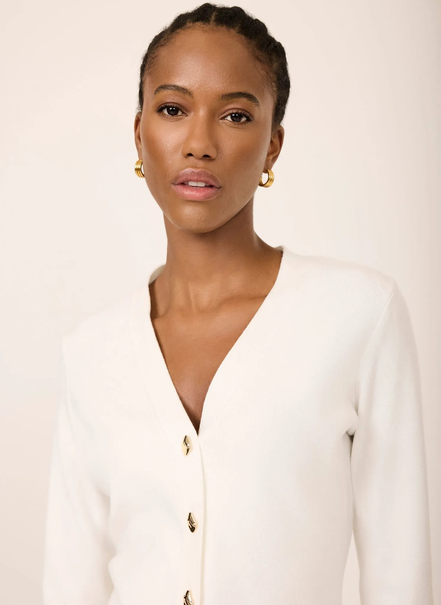 Cream V Neck Longline Cardigan sold by Mint Velvet product image thumbnail 4