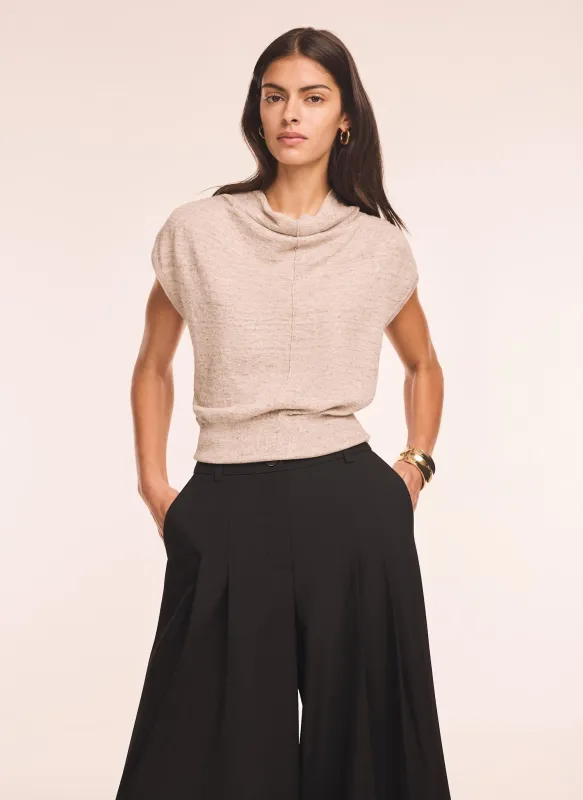Neutral Linen Blend Sleeveless Knit Top sold by Mint Velvet